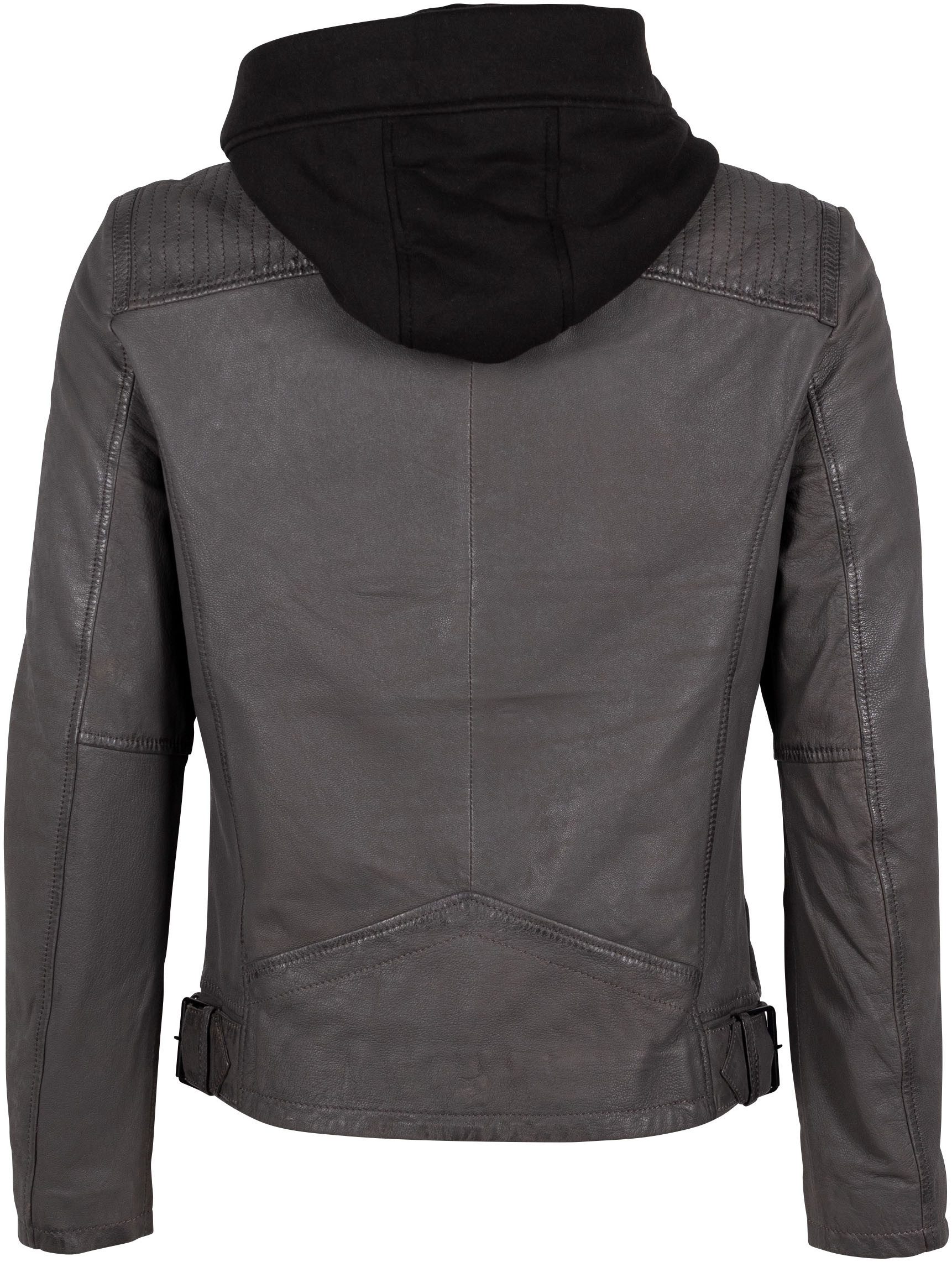 Mauritius Leren jack G2MNeiko SF met rits, decoratieve stiksels
