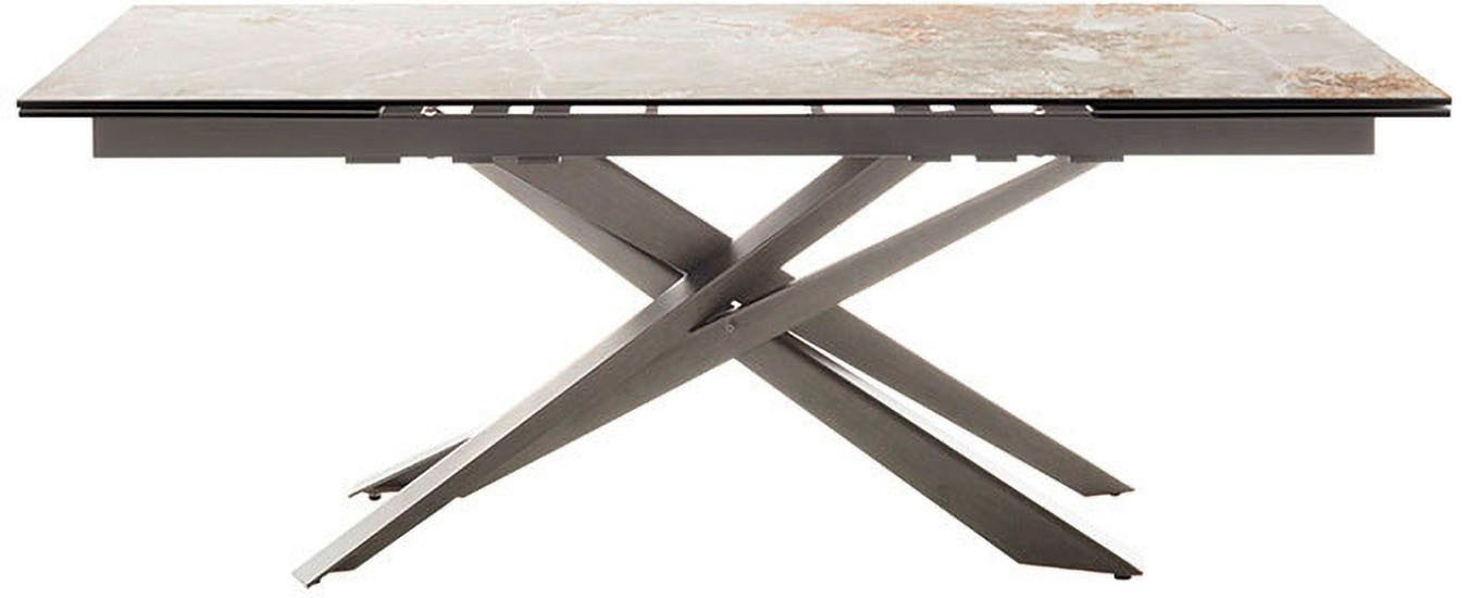 MCA furniture Eettafel TESERO uitschuifbare tafel 200-300 cm Keramiek, roestvrij staal, marmer-look, uittrekbaar, belastbaar tot 100 kg, 10-12