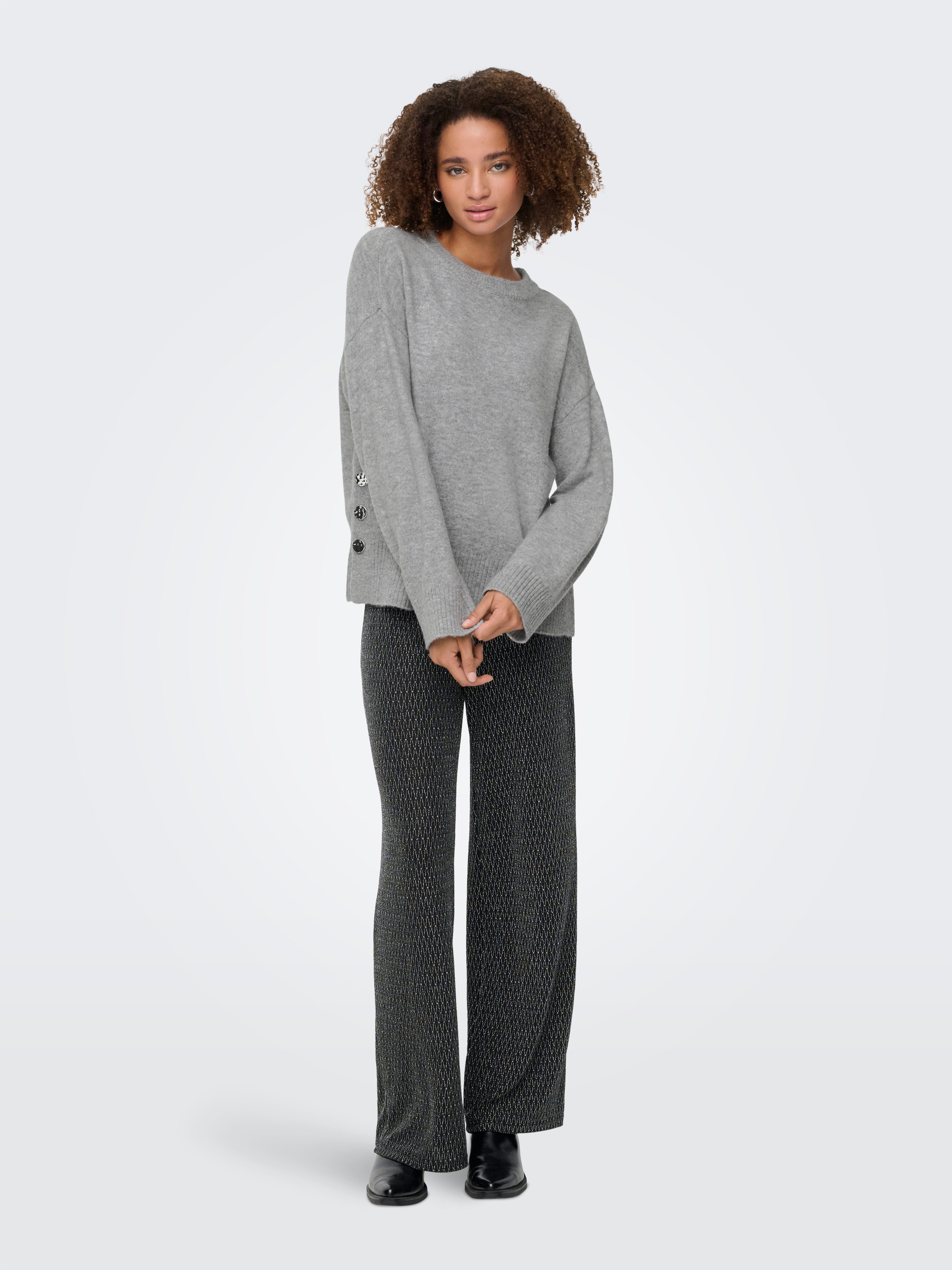 Only Gebreide trui ONLRENE LIFE LS BUTTON O-NECK CC KNT