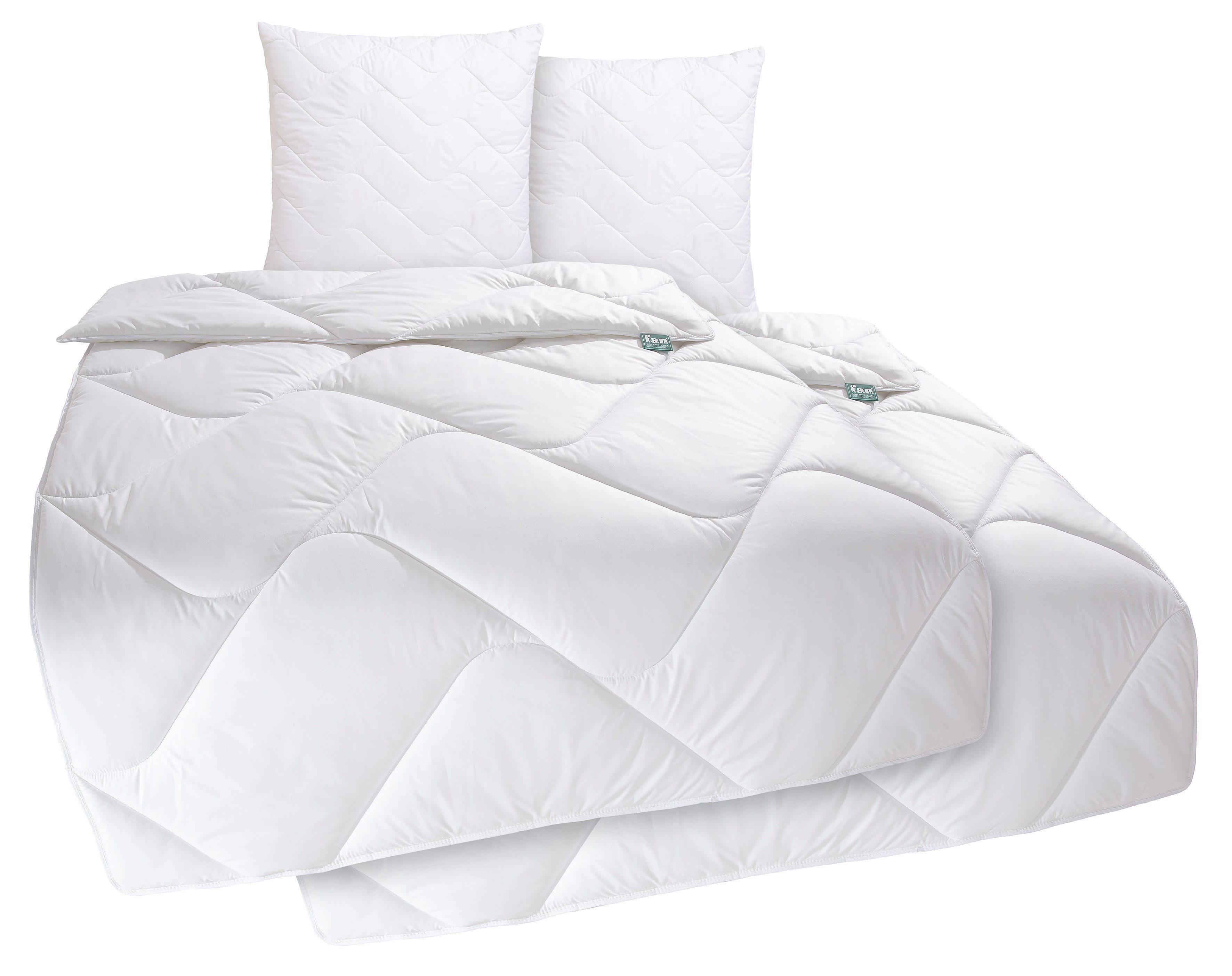 f.a.n. Frankenstolz Synthetisch dekbed + hoofdkussen Beddengoed in 135x200 cm, voor zomer of 4-seizoenen (voordeelset) dekbedden wit