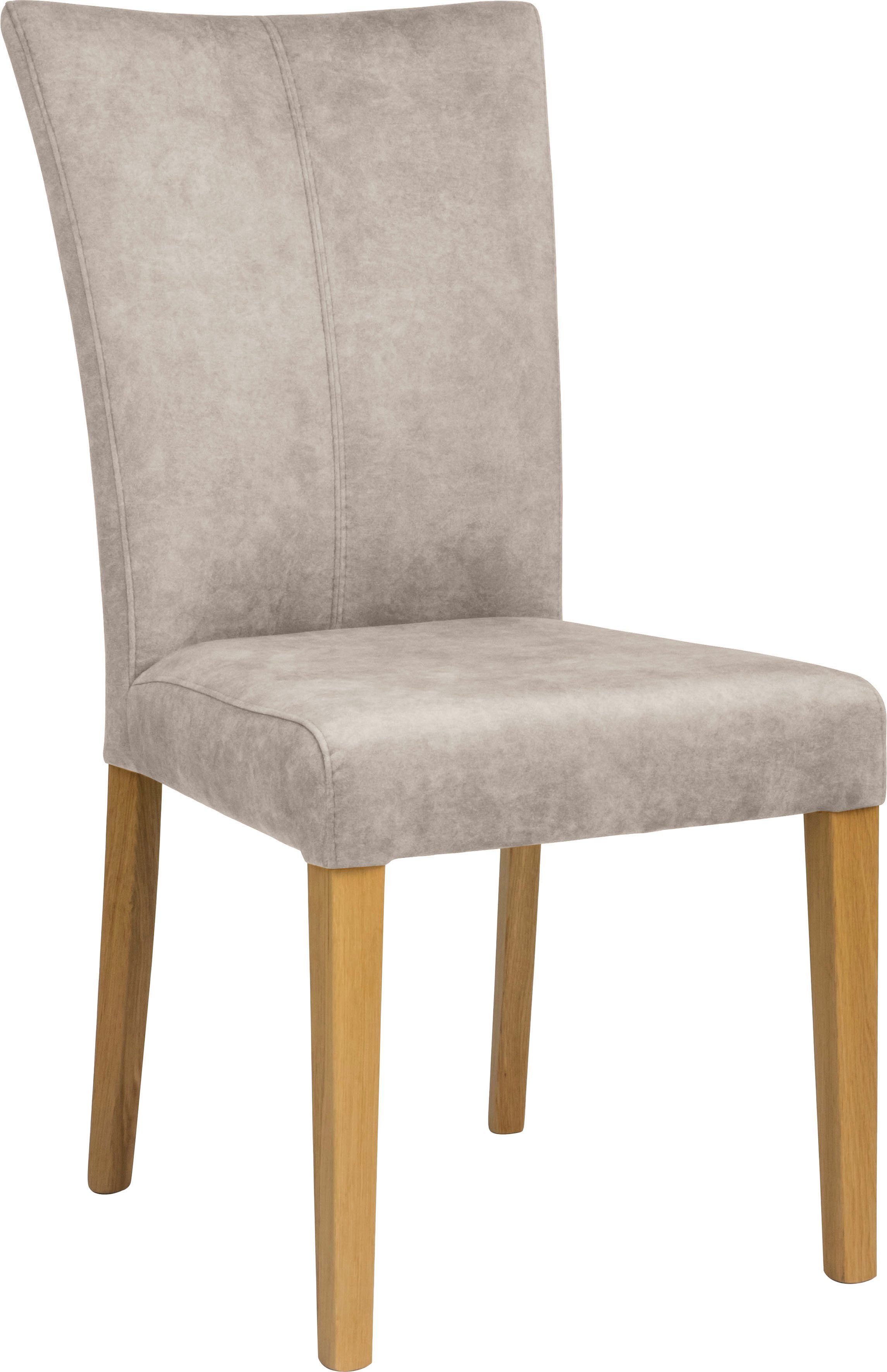 Home affaire Eetkamerstoel Aspen gestoffeerde stoel Massief houten frame, in veel bekledingskwaliteiten landhuis (set, 2 stuks)