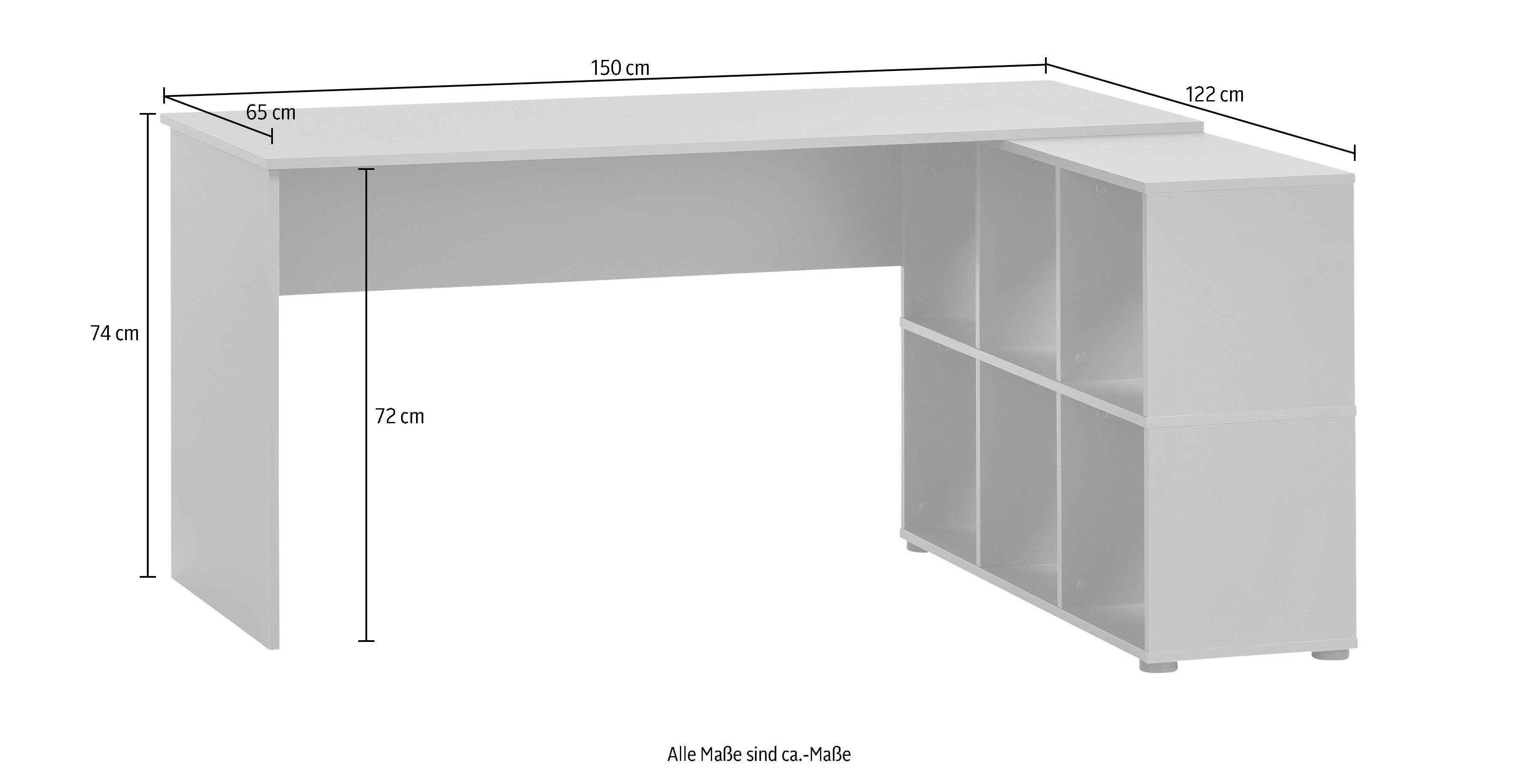 Schildmeyer Bureau met kast Serie 500 Breedte 150 cm