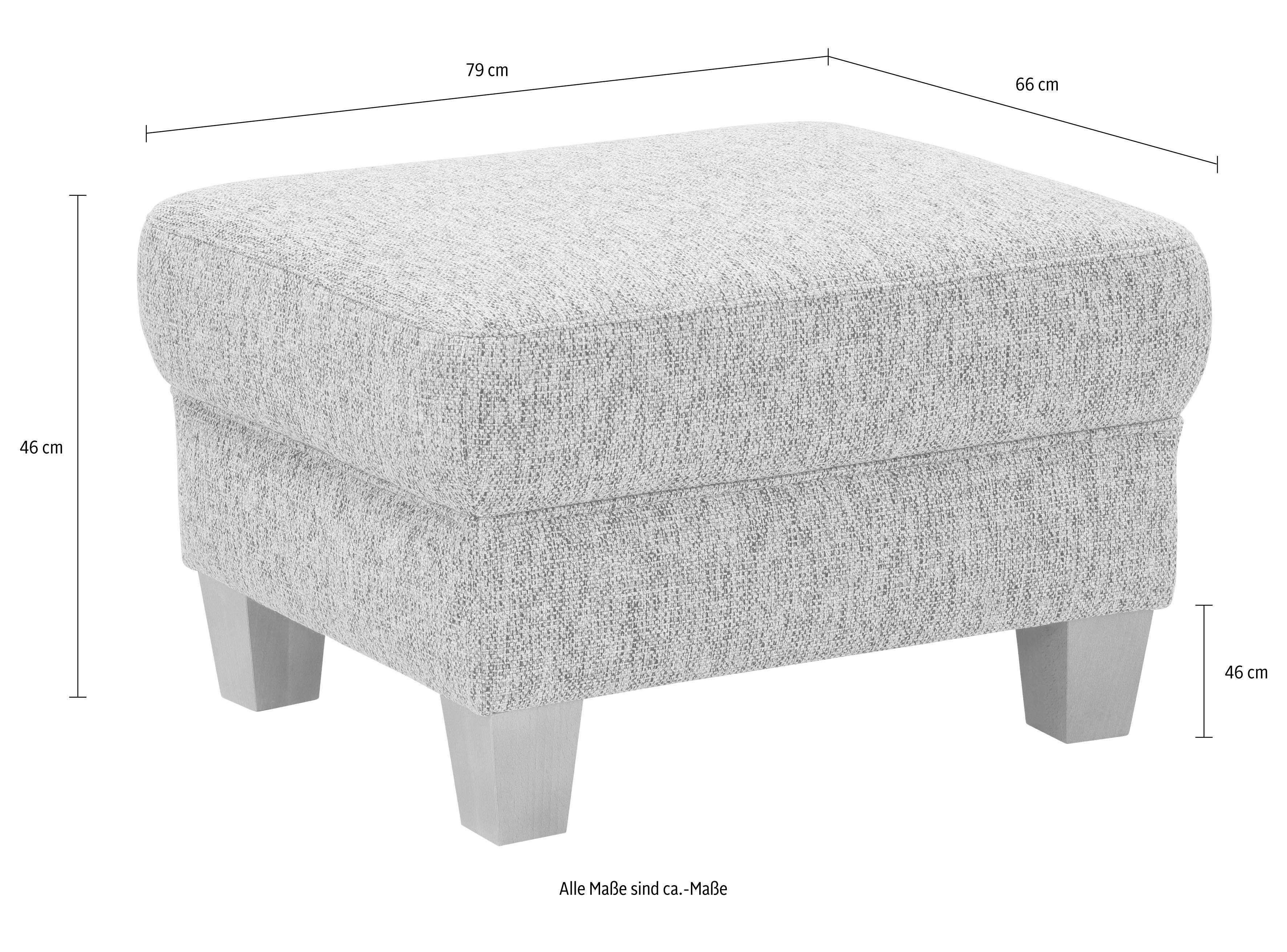 Home affaire Hocker Texel met binnenvering en contrastnaad, poten beuken eikenkleur