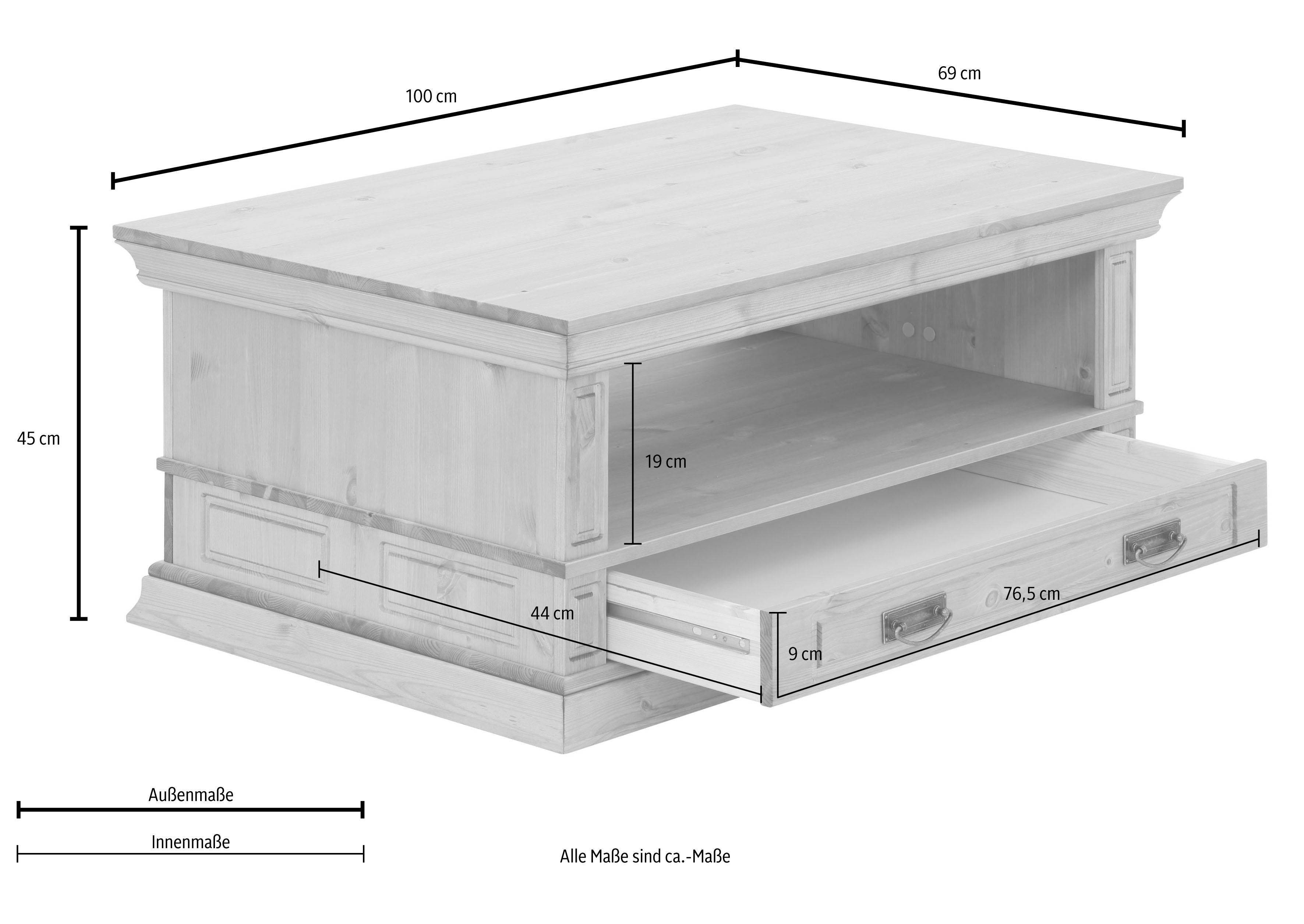 Home affaire Salontafel Vinales Breedte 100 cm, met 1 lade