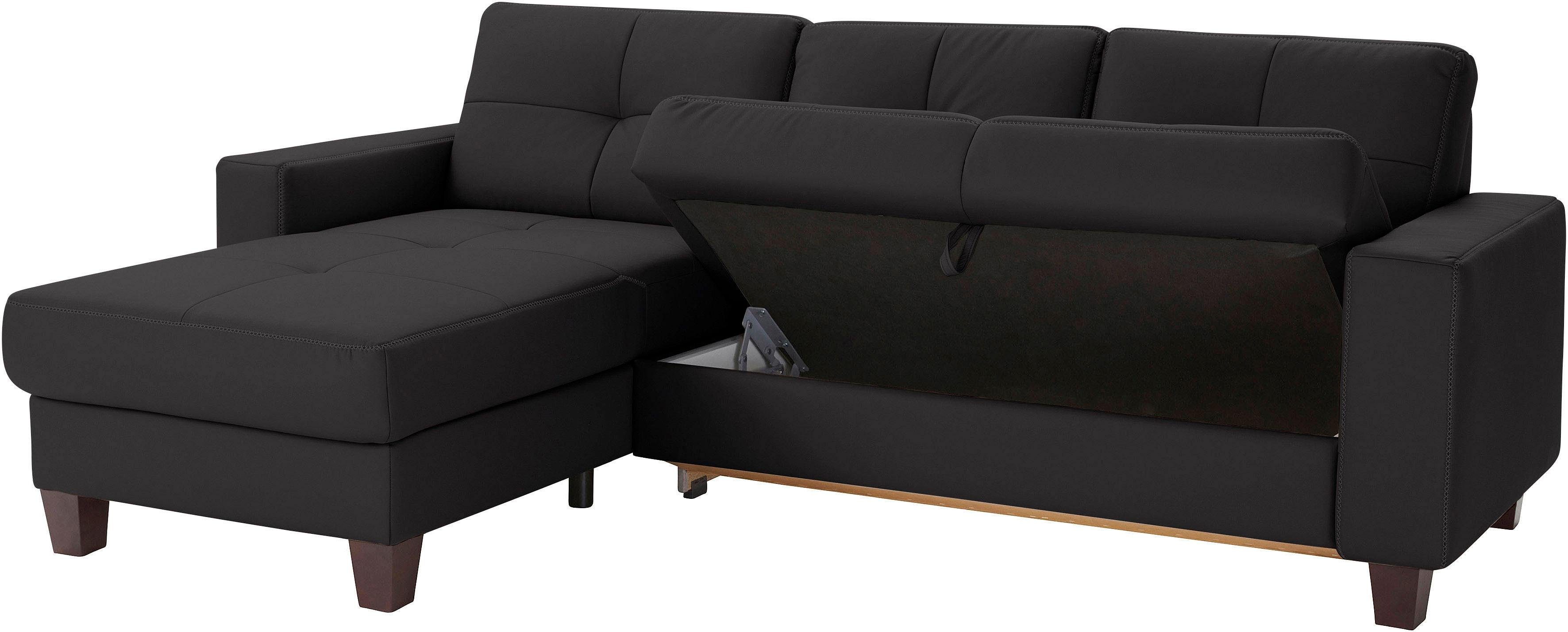Places of Style Hoekbank Varese L-vorm Kruisnaad in beige