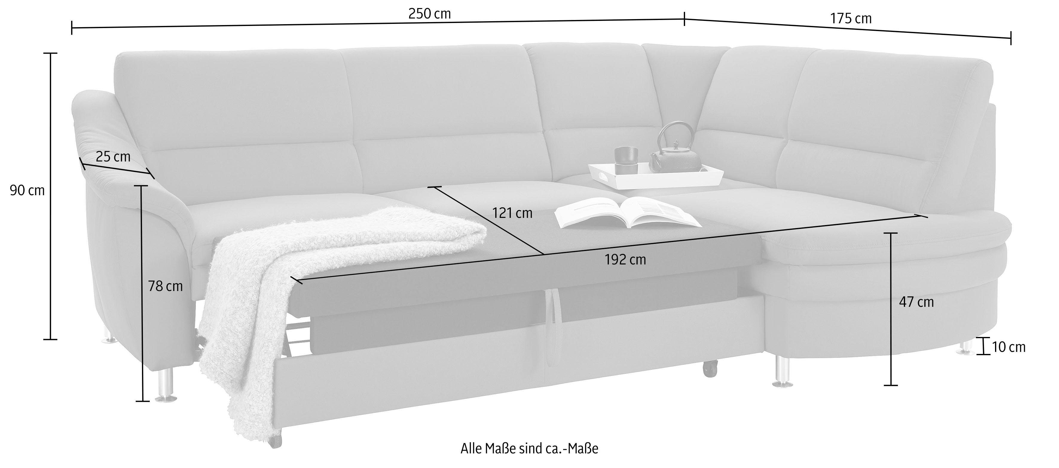 sit&more Hoekbank Cardoso L-vorm met binnenvering, naar keuze met slaapfunctie en lade