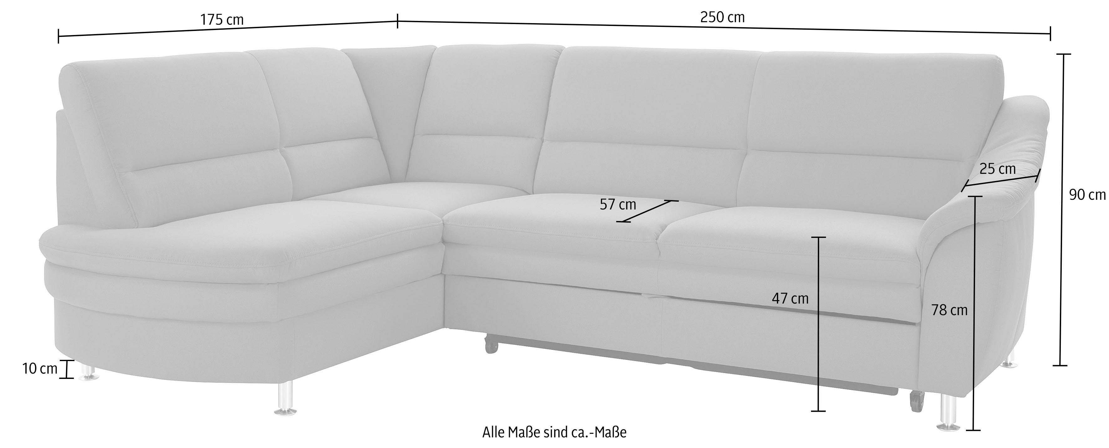 sit&more Hoekbank Cardoso L-vorm met binnenvering, naar keuze met slaapfunctie en lade