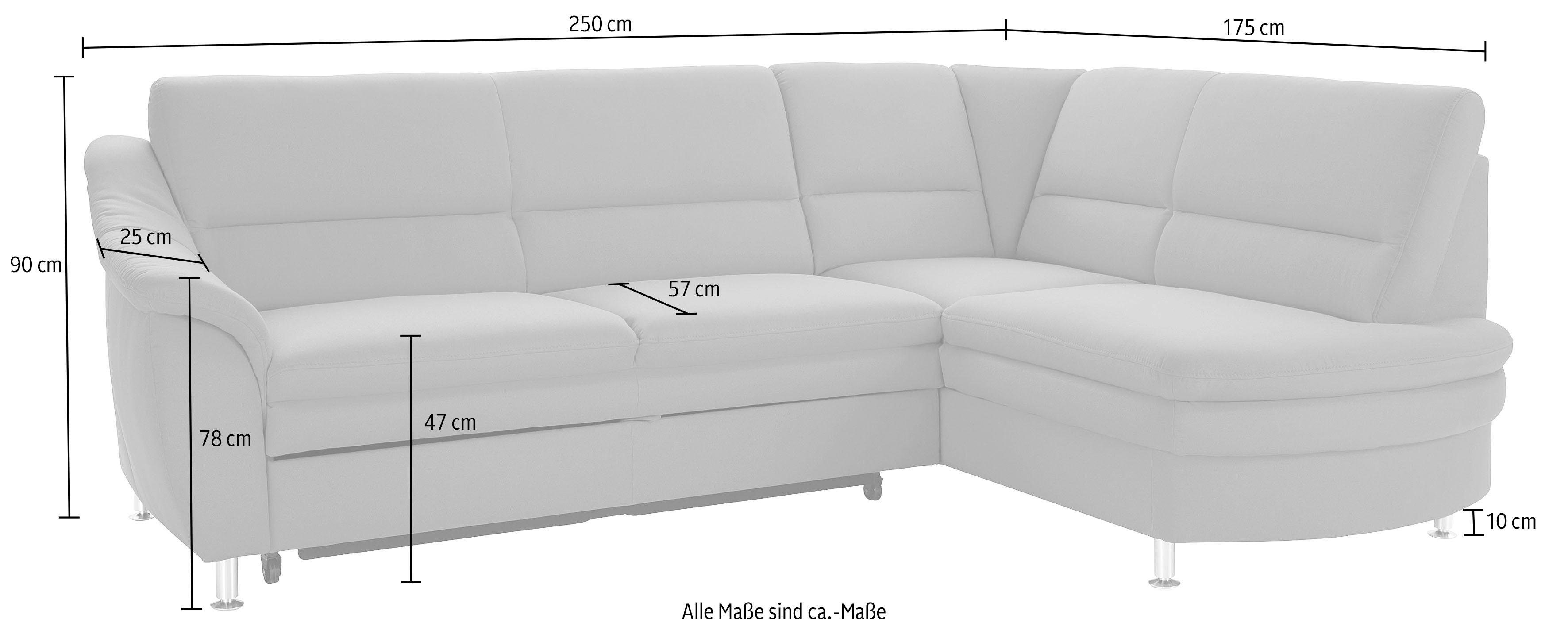 sit&more Hoekbank Cardoso L-vorm met binnenvering, naar keuze met slaapfunctie en lade