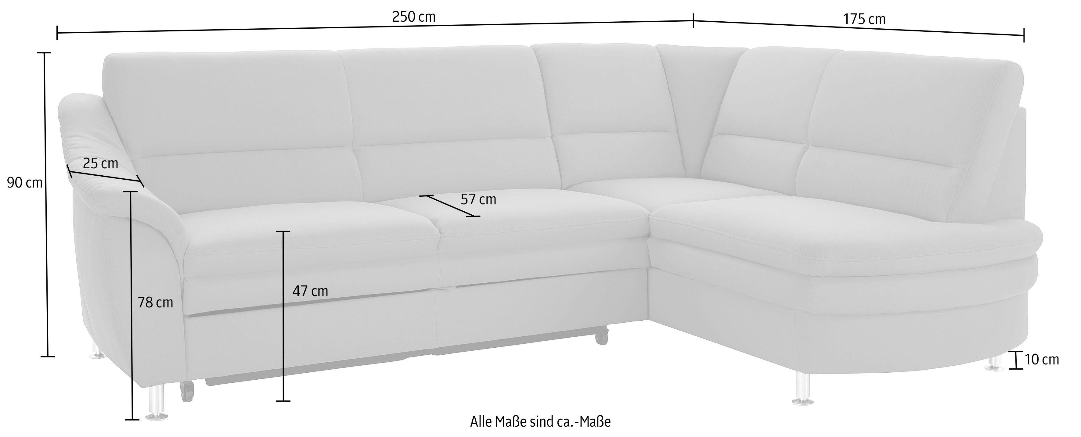 sit&more Hoekbank Cardoso L-vorm met binnenvering, naar keuze met slaapfunctie en lade