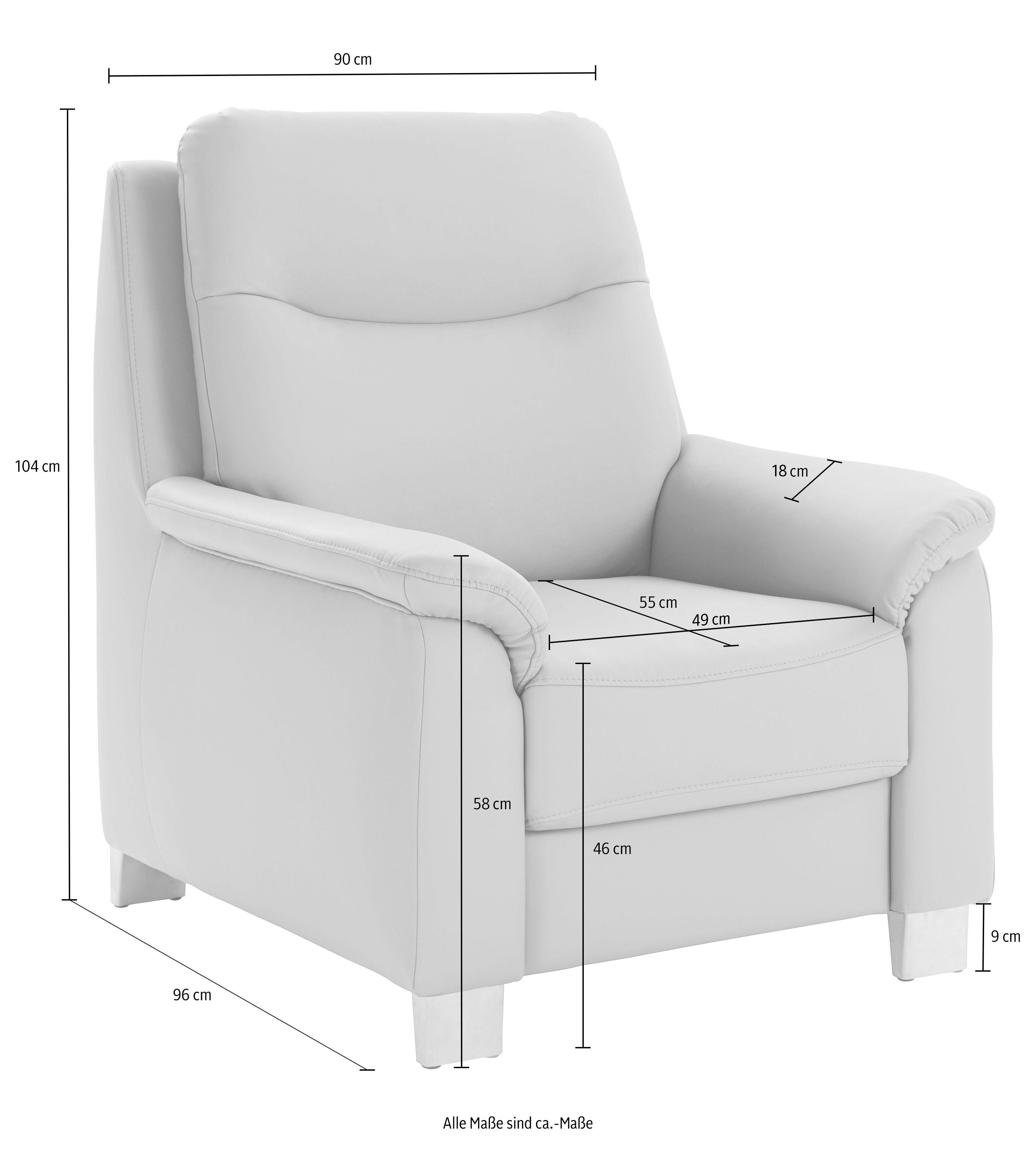 sit&more Fauteuil Boccaccio met binnenvering en verstelbare hoofdsteun