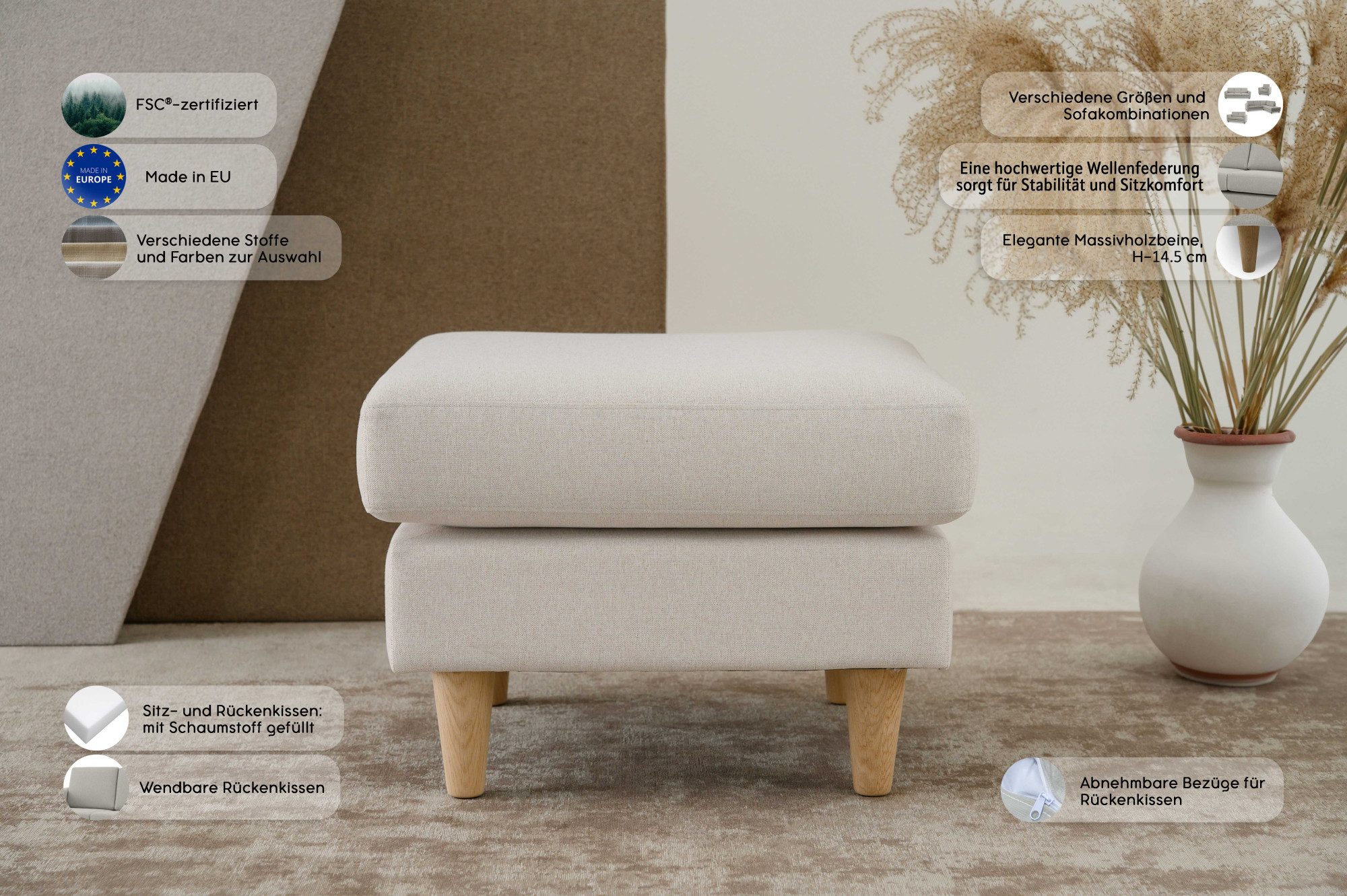 andas Hocker Tvinno in scandinavische stijl