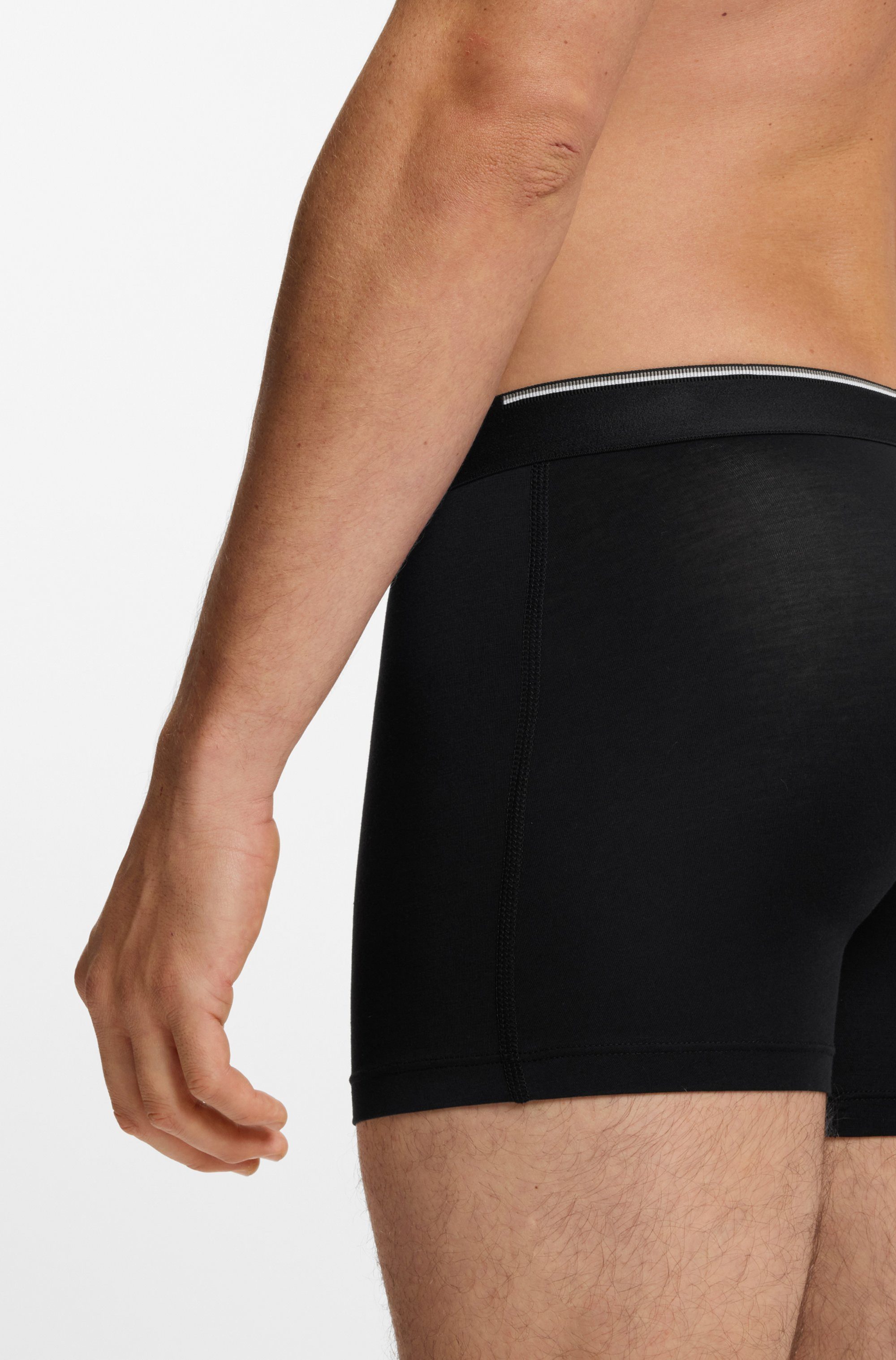 BOSS Boxershort Boxer Brief 3P Bamboo met logo-opschrift op de band (set, 3 stuks)