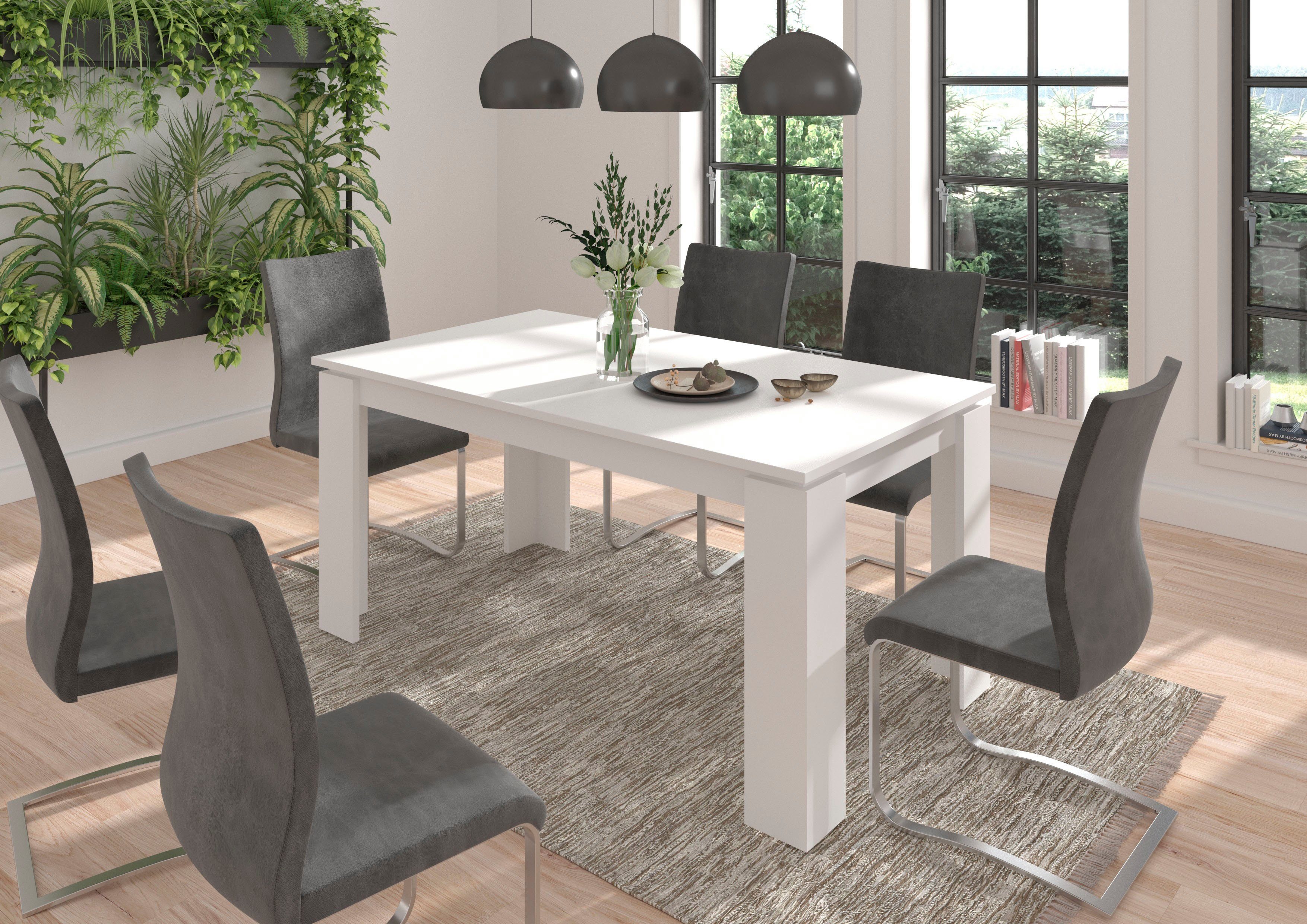 INOSIGN Eettafel Kalmar, rechthoekig, 160 cm uitschuifbaar naar 200 cm, inclusief Inlegplaat