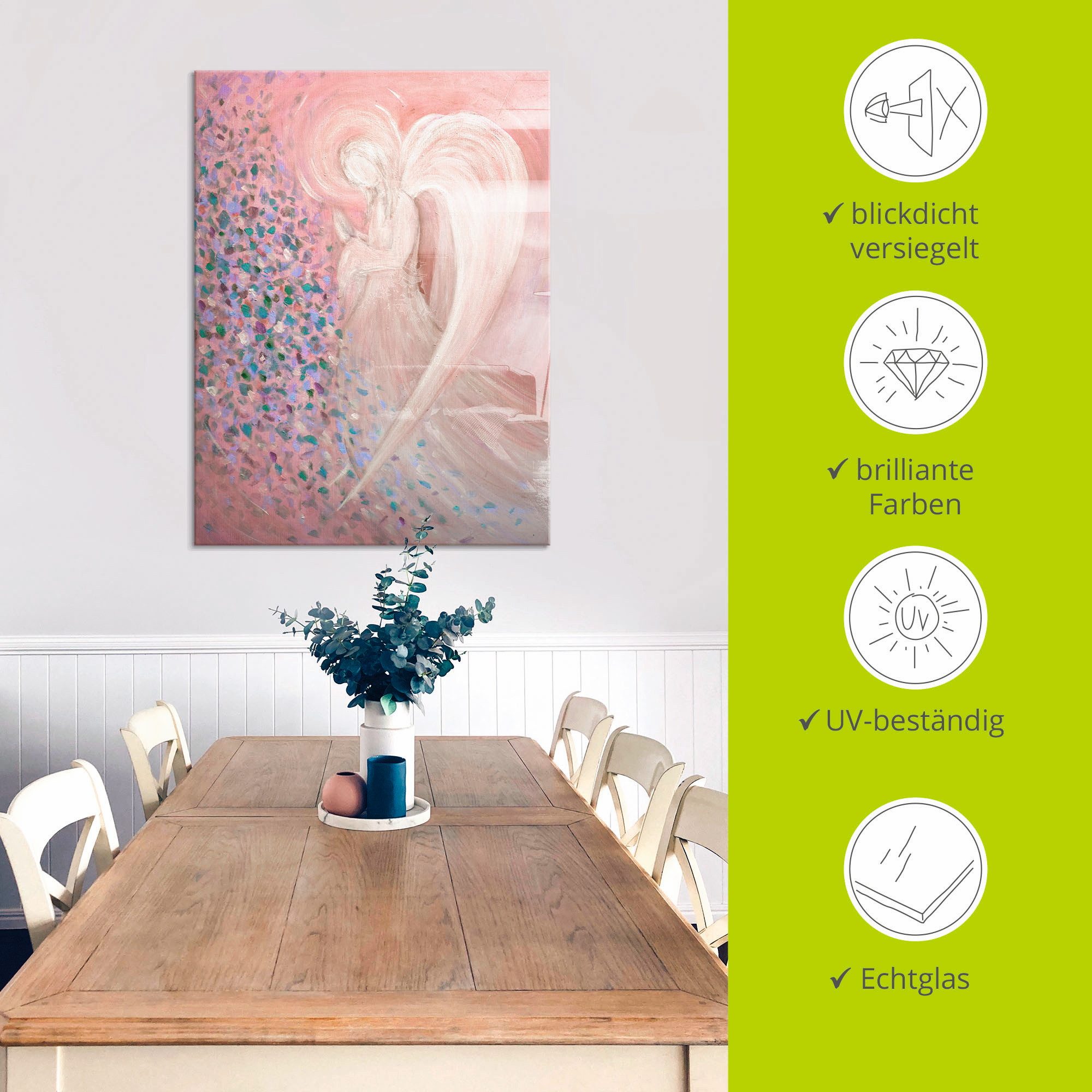 Artland Print op glas Engelbeeld - pastel in verschillende maten