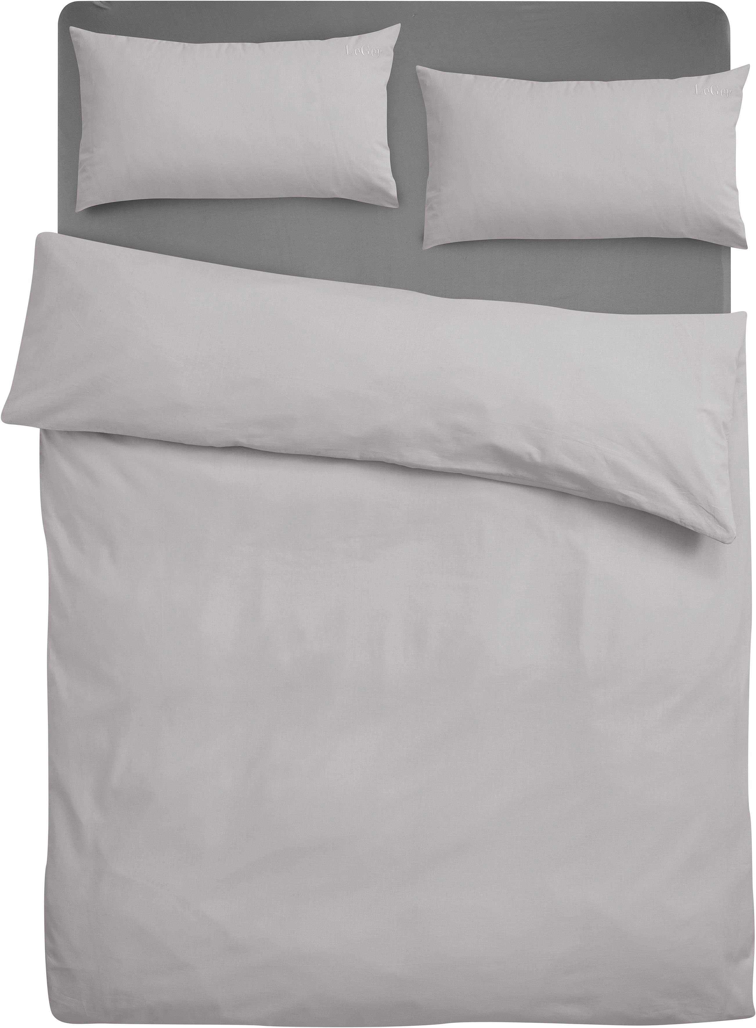 LeGer Home by Lena Gercke Beddengoed Anisa in maat 135x200, 155x220 cm of 200x200 Dekbedovertrek van katoen, unikleurige dekbedovertrek met ritssluiting