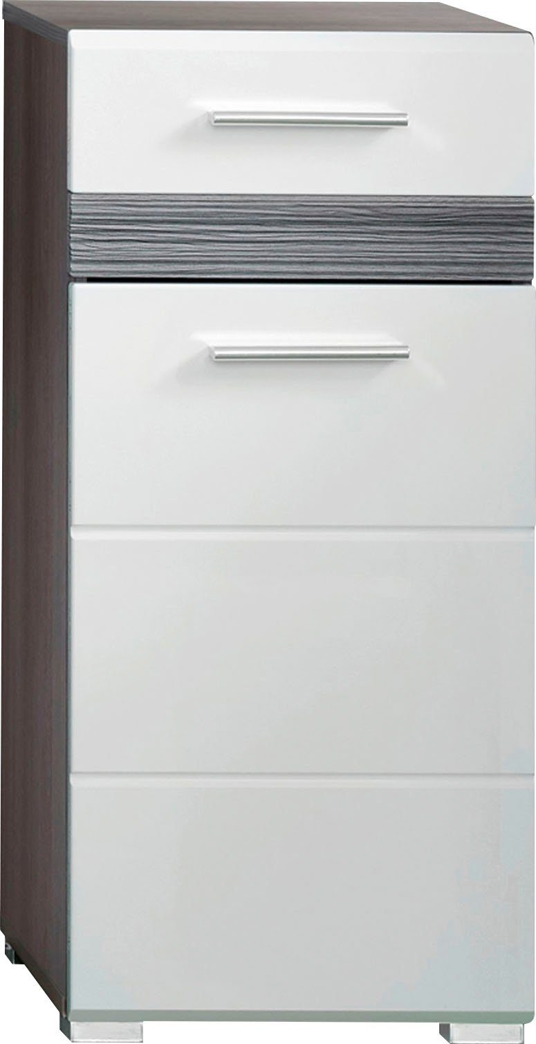 welltime Onderkast Toulon Badkommode met lade en 2 vakken met echt houtlook detail