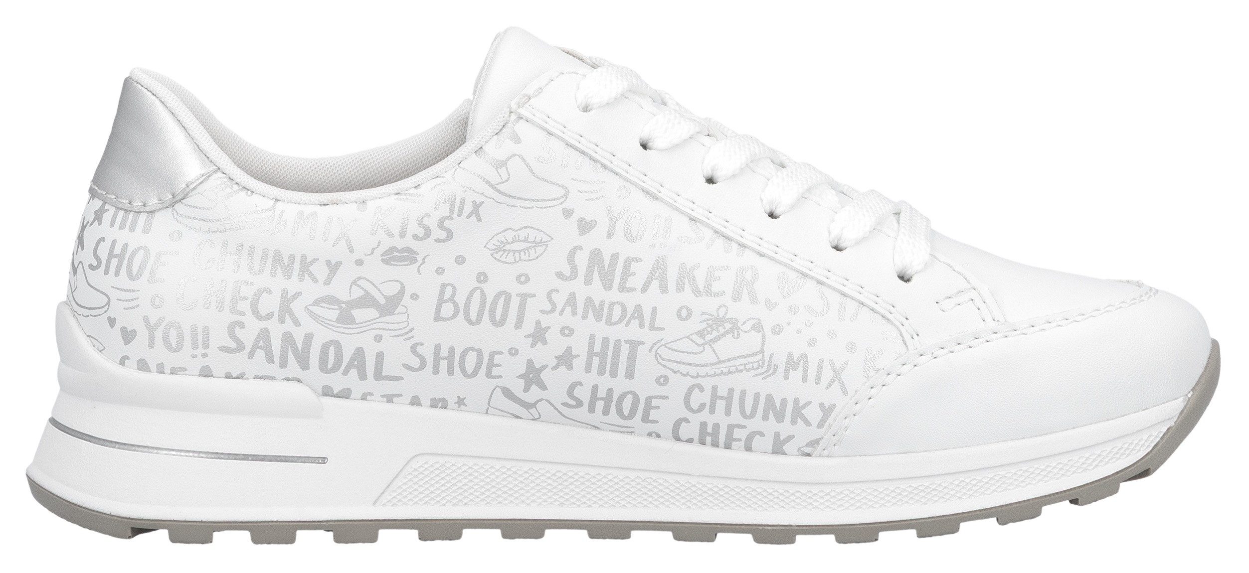 Rieker Sneakers verwijderbare zachte inlegzool, vrijetijdsschoen, lage schoen, veterschoen