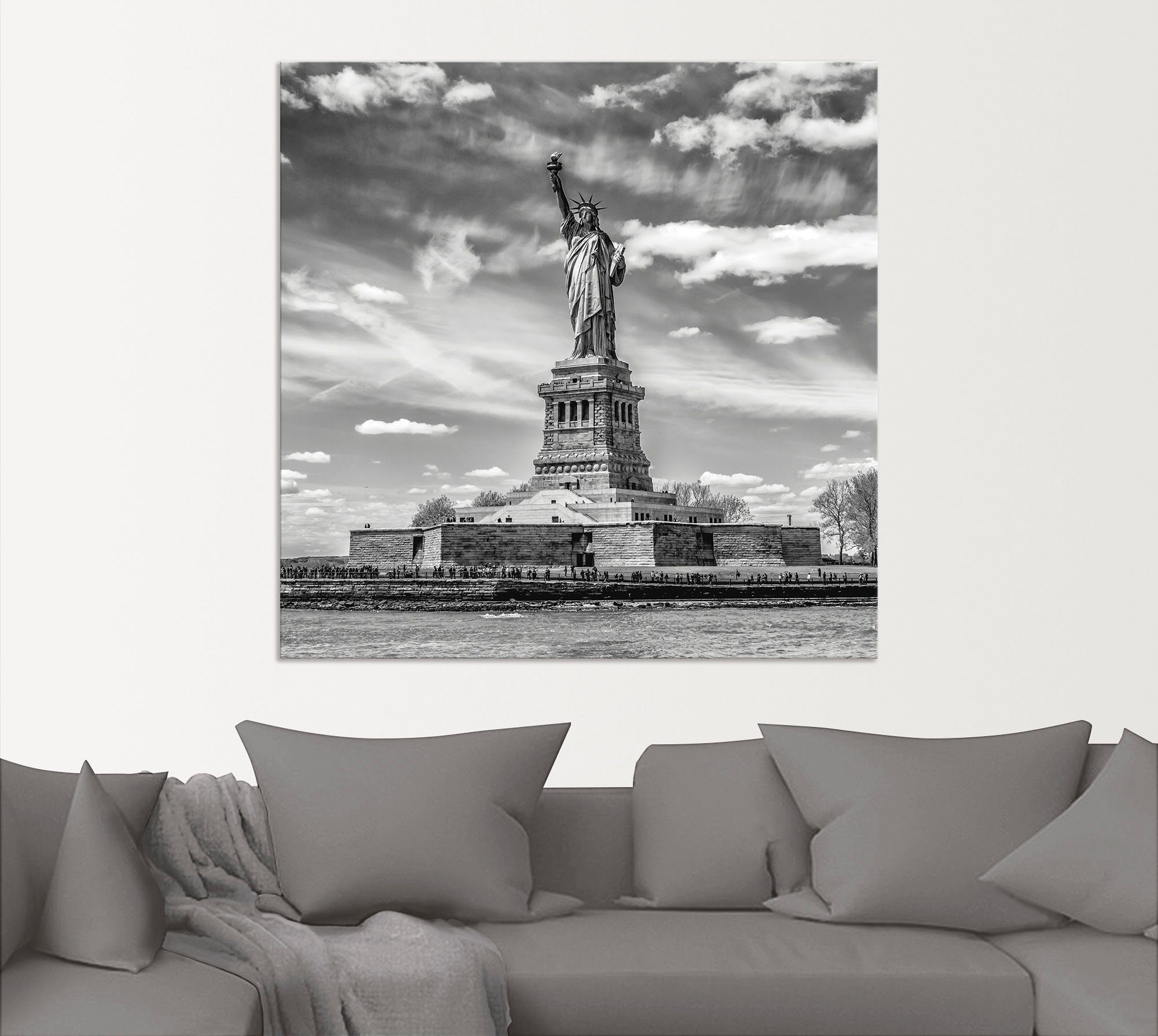 Artland Artprint New York City Vrijheidsbeeld als artprint van aluminium, artprint voor buiten, artprint op linnen, poster in verschillende maten. maten
