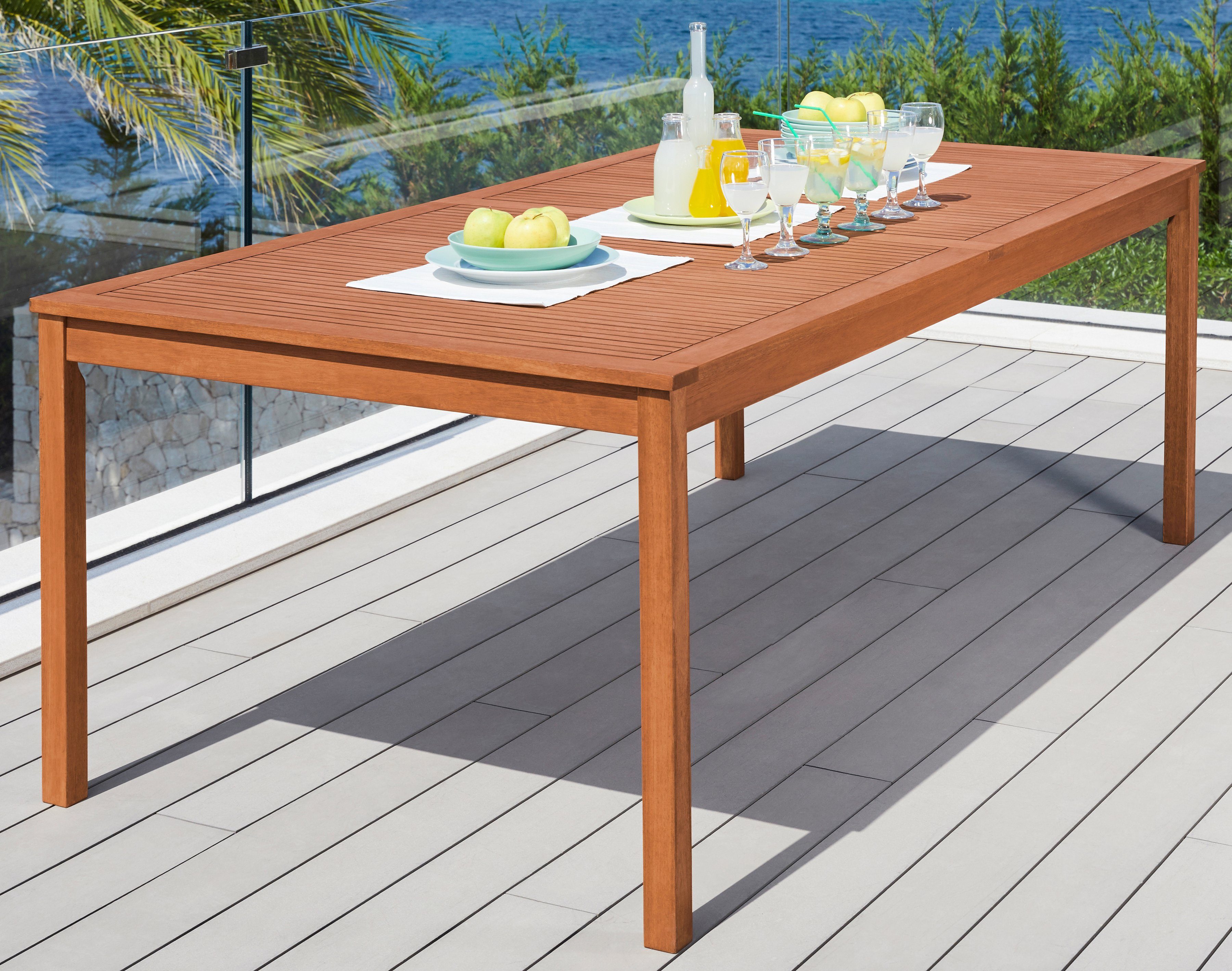 MERXX Tuintafel Montana tuintafels maat 110 cm x 76 cm x 220 cm bruin