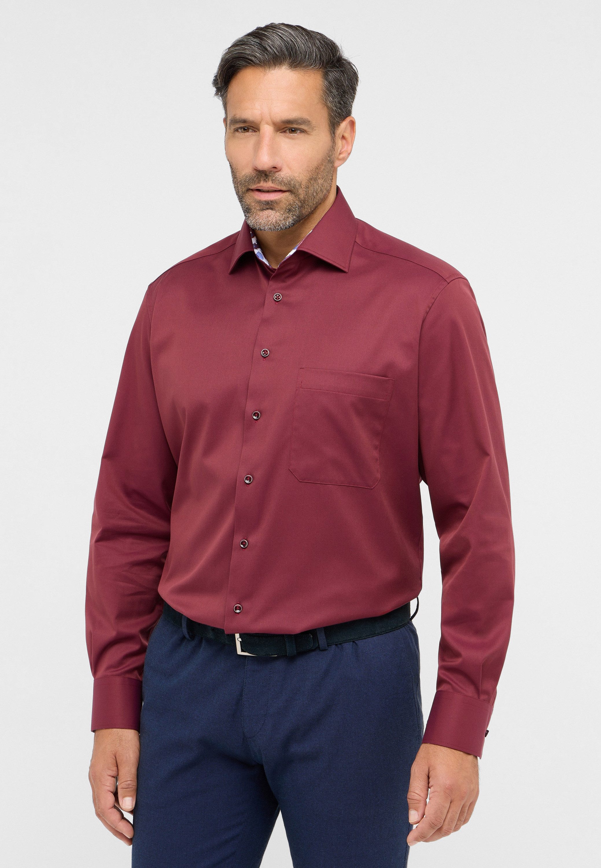 Eterna Overhemd met lange mouwen Comfort fit NON IRON (strijkvrij) heren overhemden maat 48 rood
