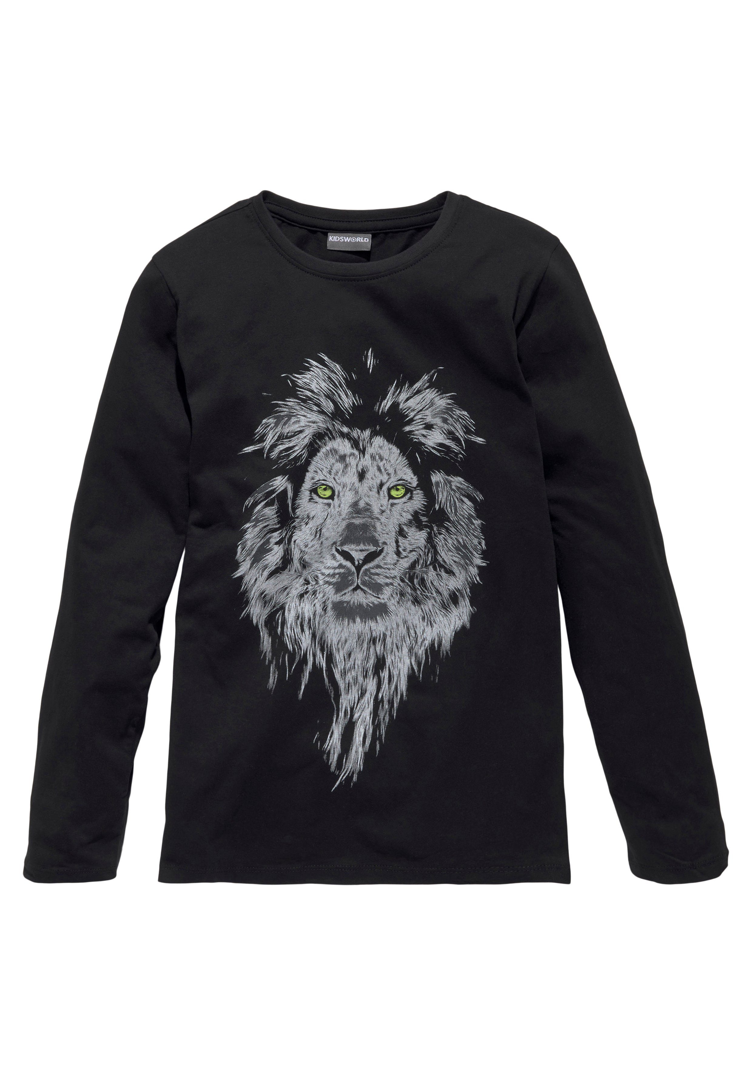 KIDSWORLD Shirt met lange mouwen WHITE LION Lange mouwen, basic pasvorm, met modieuze print, ronde hals
