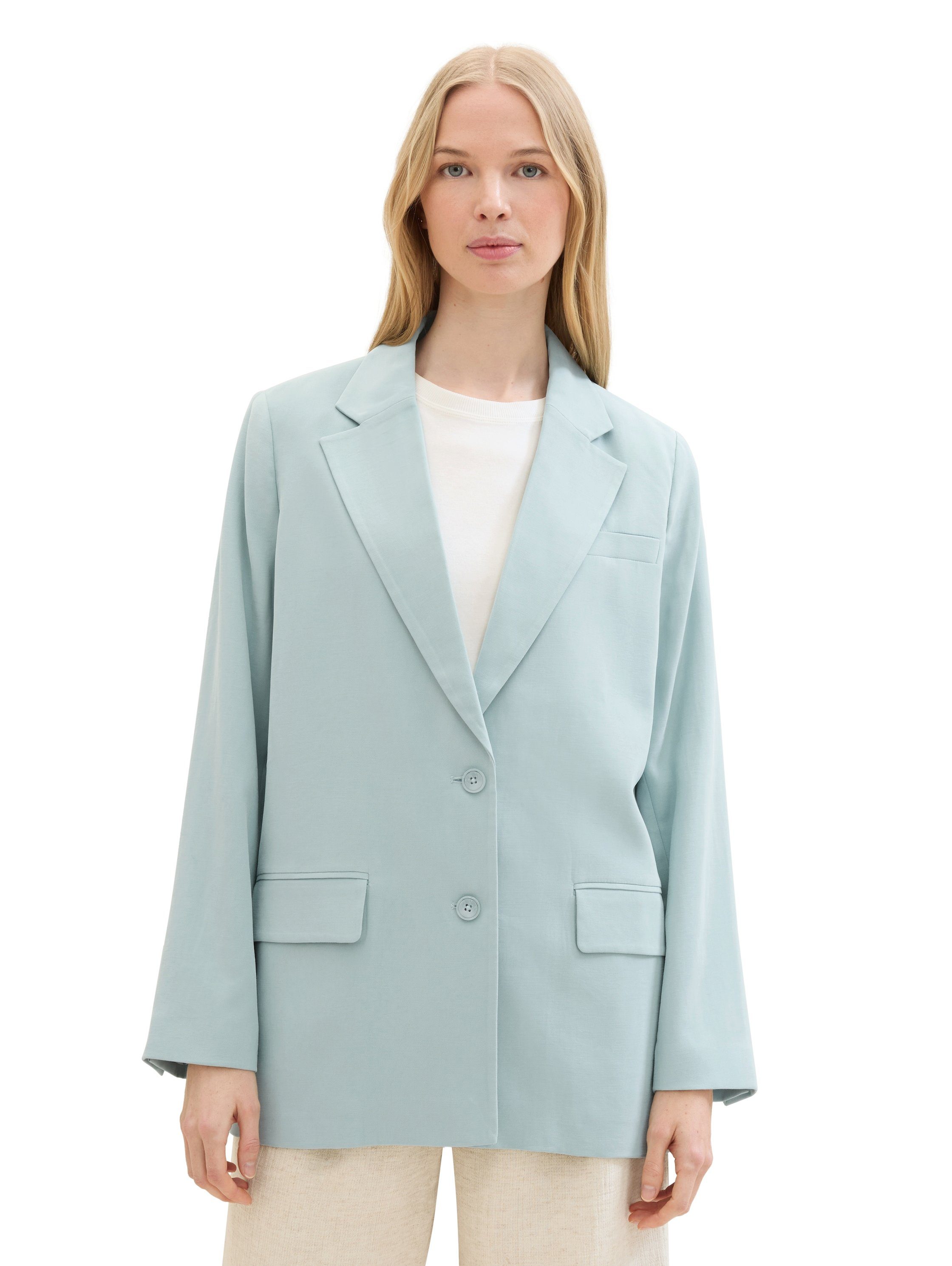 Tom Tailor Lange blazer met klepzakken