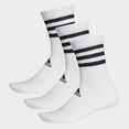 adidas performance functionele sokken 3-stripes cushioned crew sokken, 3 paar wit