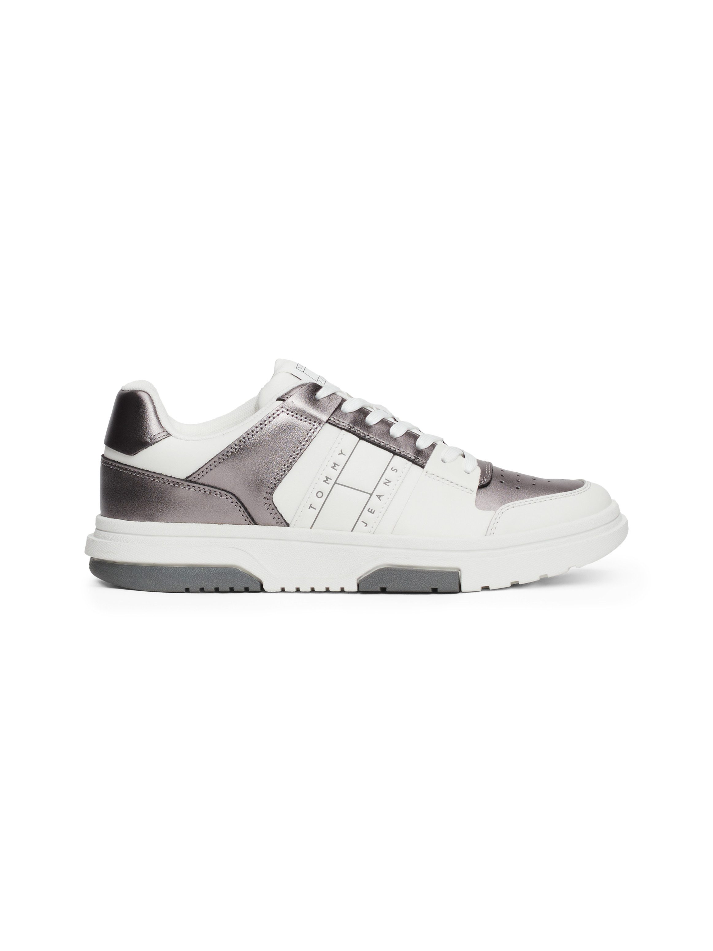 TOMMY JEANS Plateausneakers THE BROOKLYN METALLIC vrijetijdsschoen, lage schoen, veterschoen met zijlogo
