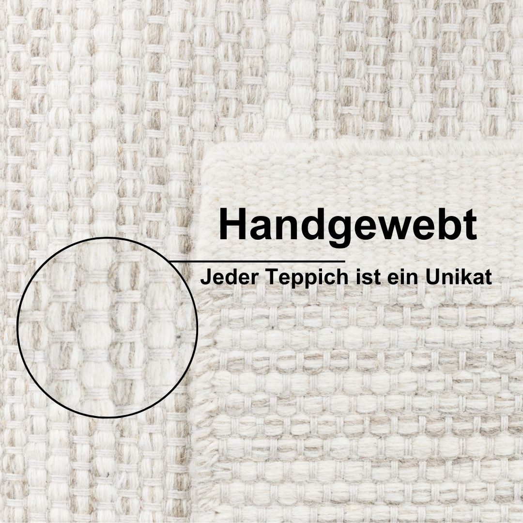 Myflair Möbel & Accessoires Set slaapkamerkleedjes WOOLY DREAM met de hand geweven tweezijdig te gebruiken kleed, mêlee, zuivere wol, woonkamer