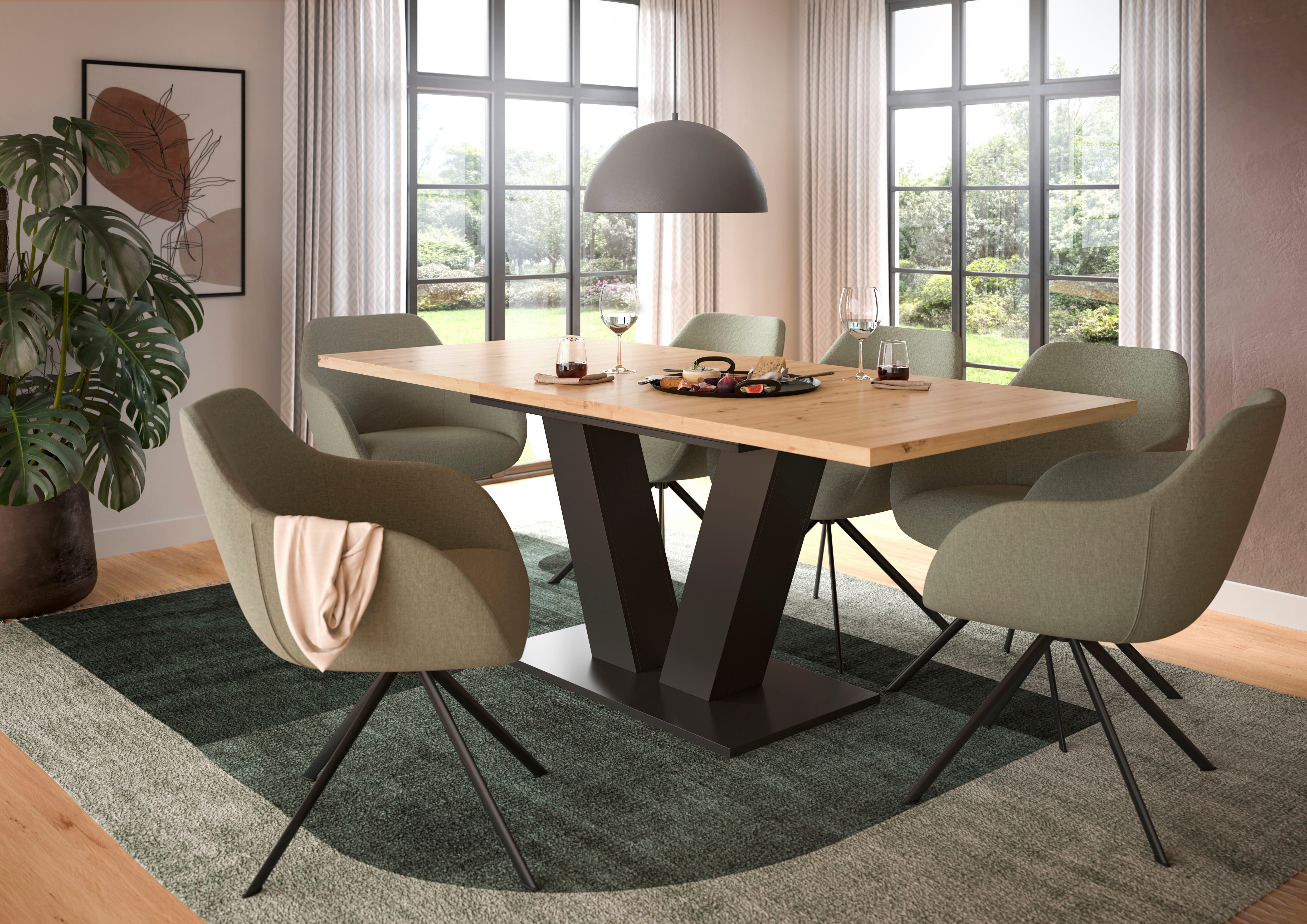 INOSIGN Eettafel Motus, uitschuifbaar 150 - 190 cm, inclusief 40 cm inlegplaat