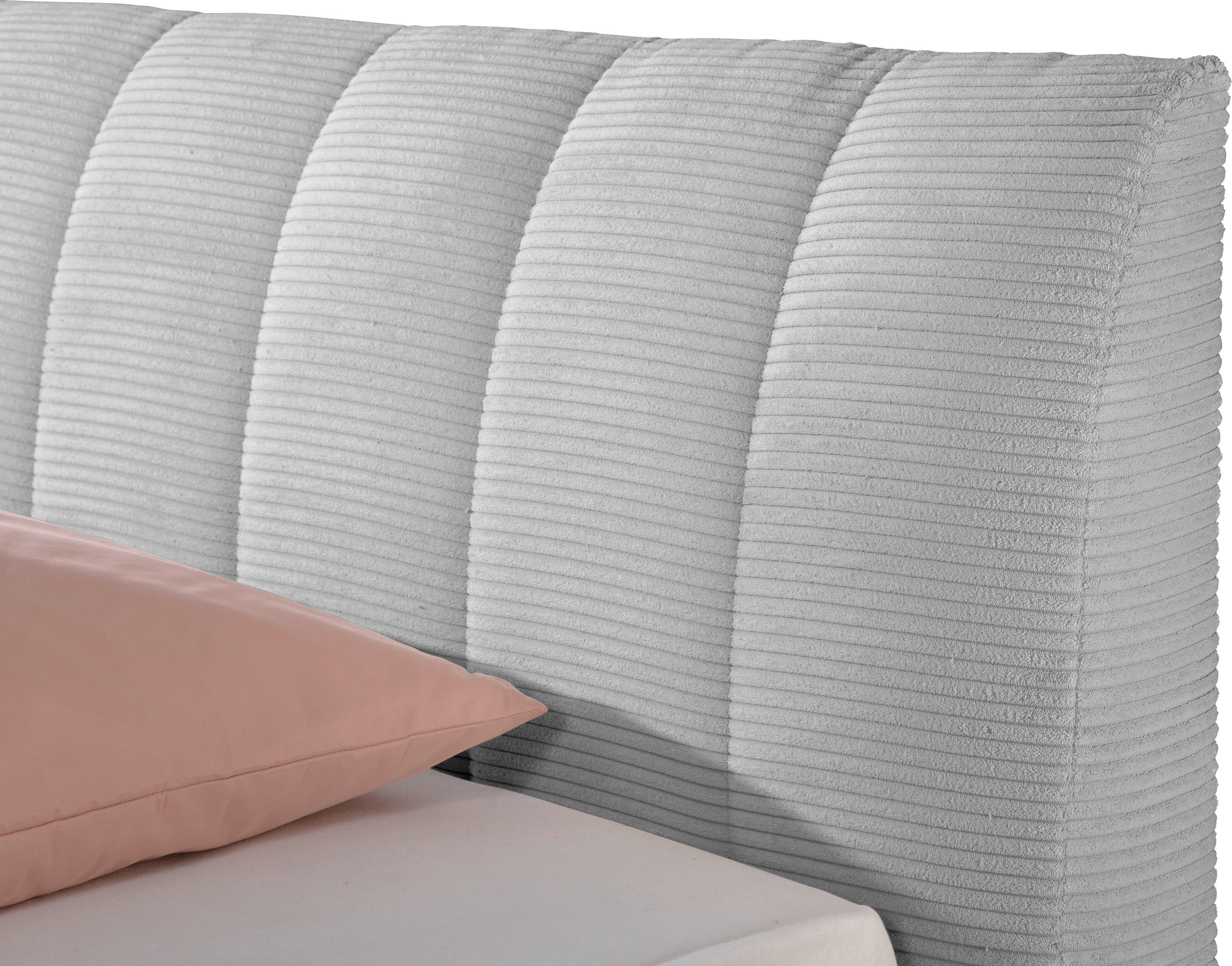 Maintal Gestoffeerd bed Hügeldorf inclusief bedlade, verkrijgbaar in h2, h3 & h4, van cord bekleding