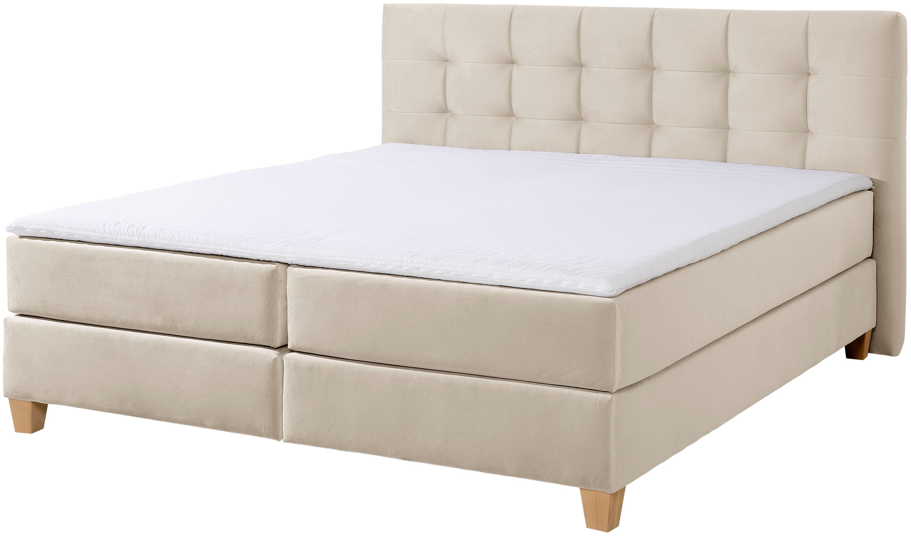 Home affaire Boxspring Moulay incl. topmatras, in extra lang 220 cm, 3 hardheden, ook in h4