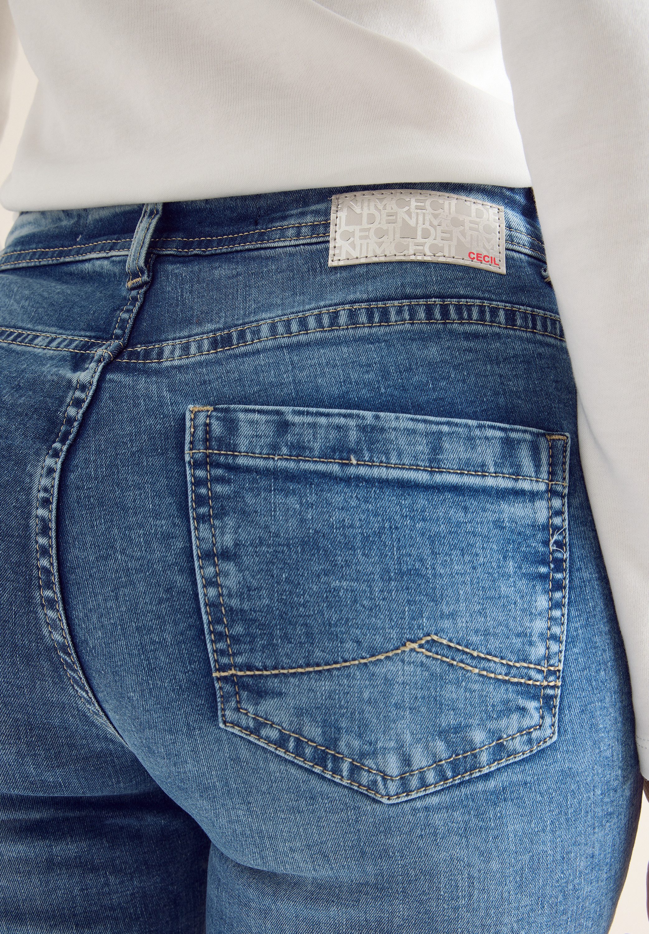 Cecil Slim fit jeans Stijl Toronto Hoge taille, in 5-pocket-stijl