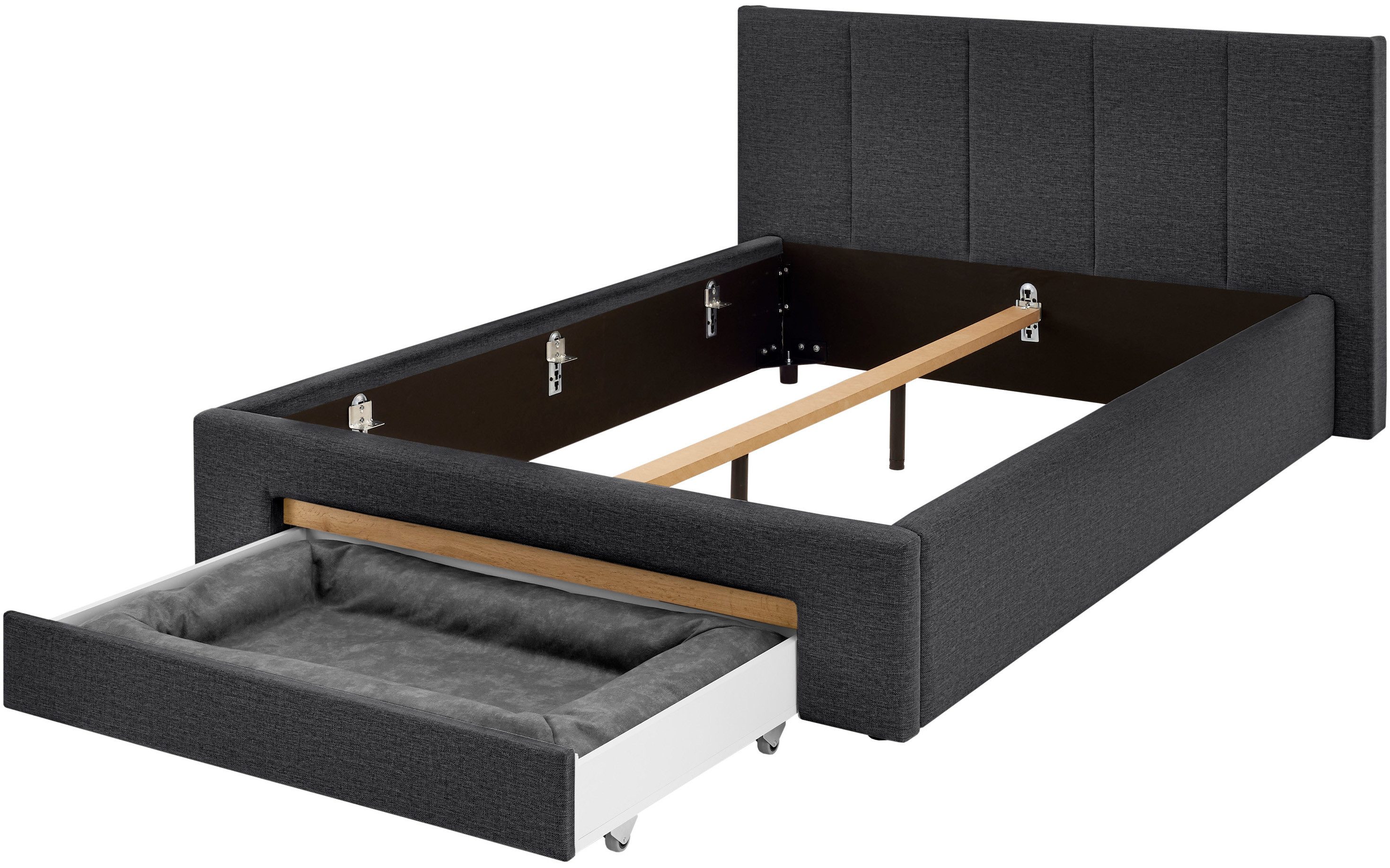 INOSIGN Gestoffeerd bed CiTY/GiRON, bedframe met bedlade, gestoffeerd opbergbed met hondenbed of opberglade, bekleding van corduroy of linnenlook