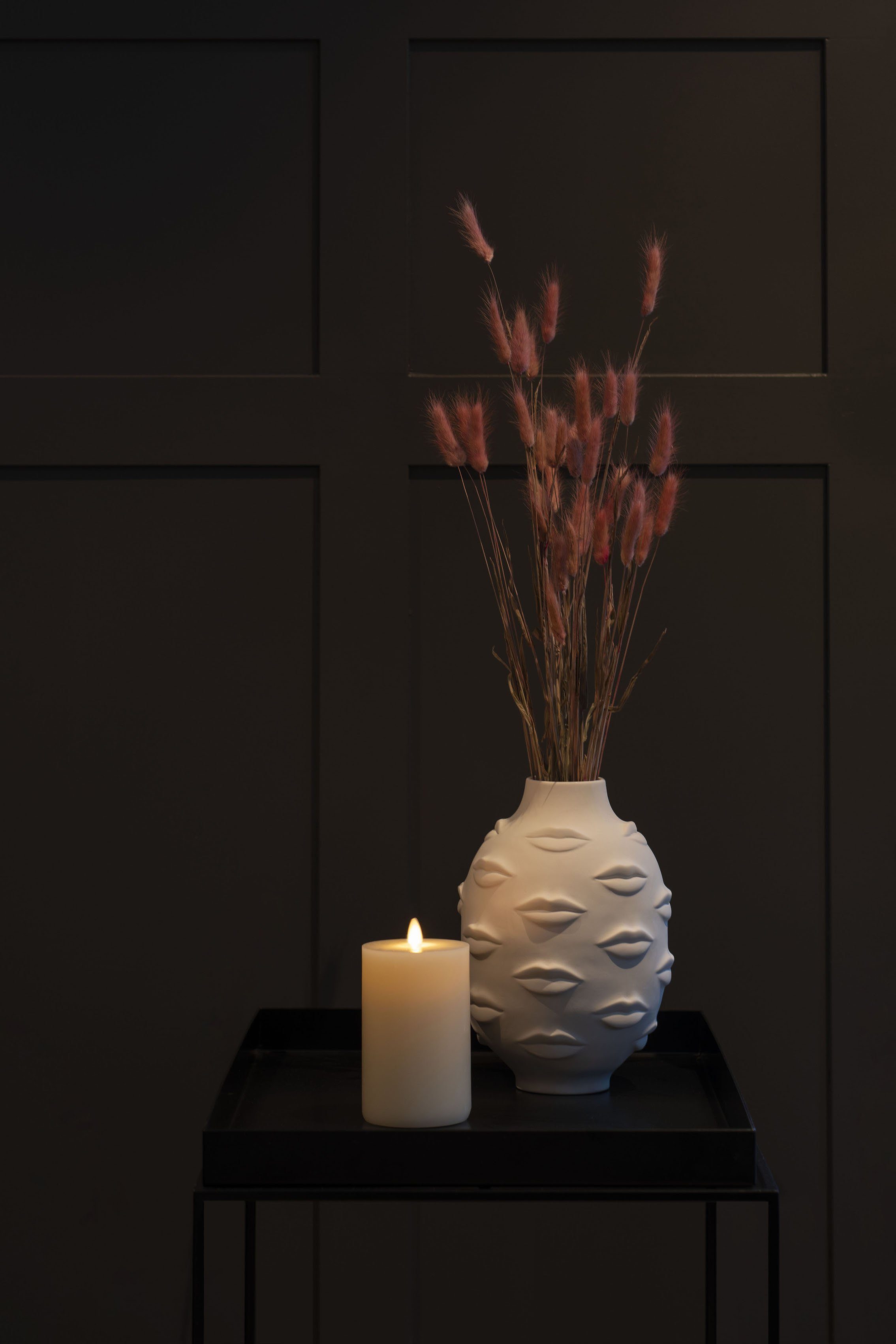 KONSTSMIDE Led-kaars Kaars van echte was, met de hand gegoten, m. 3D vlam, via touch: aan/uit functie (1-delig) kaarsen wit