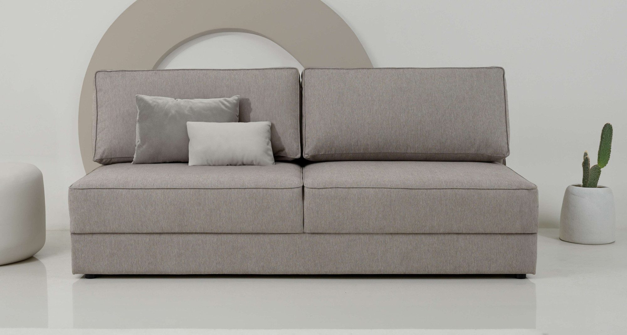 INOSIGN Slaapbank Simonton 3-zits, Breedte 202 cm Ligoppervlak 202x146 cm, incl. bedlade, zachte structuurstof bruin, slaapbanken, Breedte