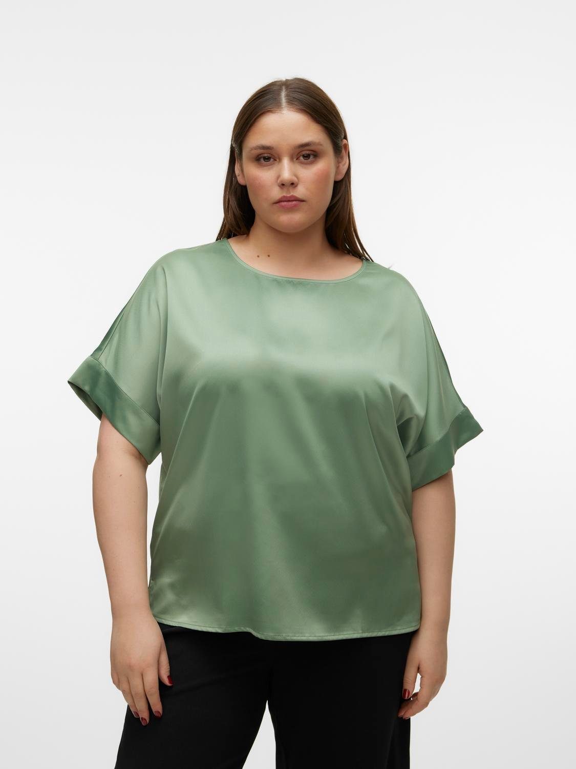 Vero Moda Curve Shirt VMCMERLE 2 4 O-NECK TOP WVN GA CUR
