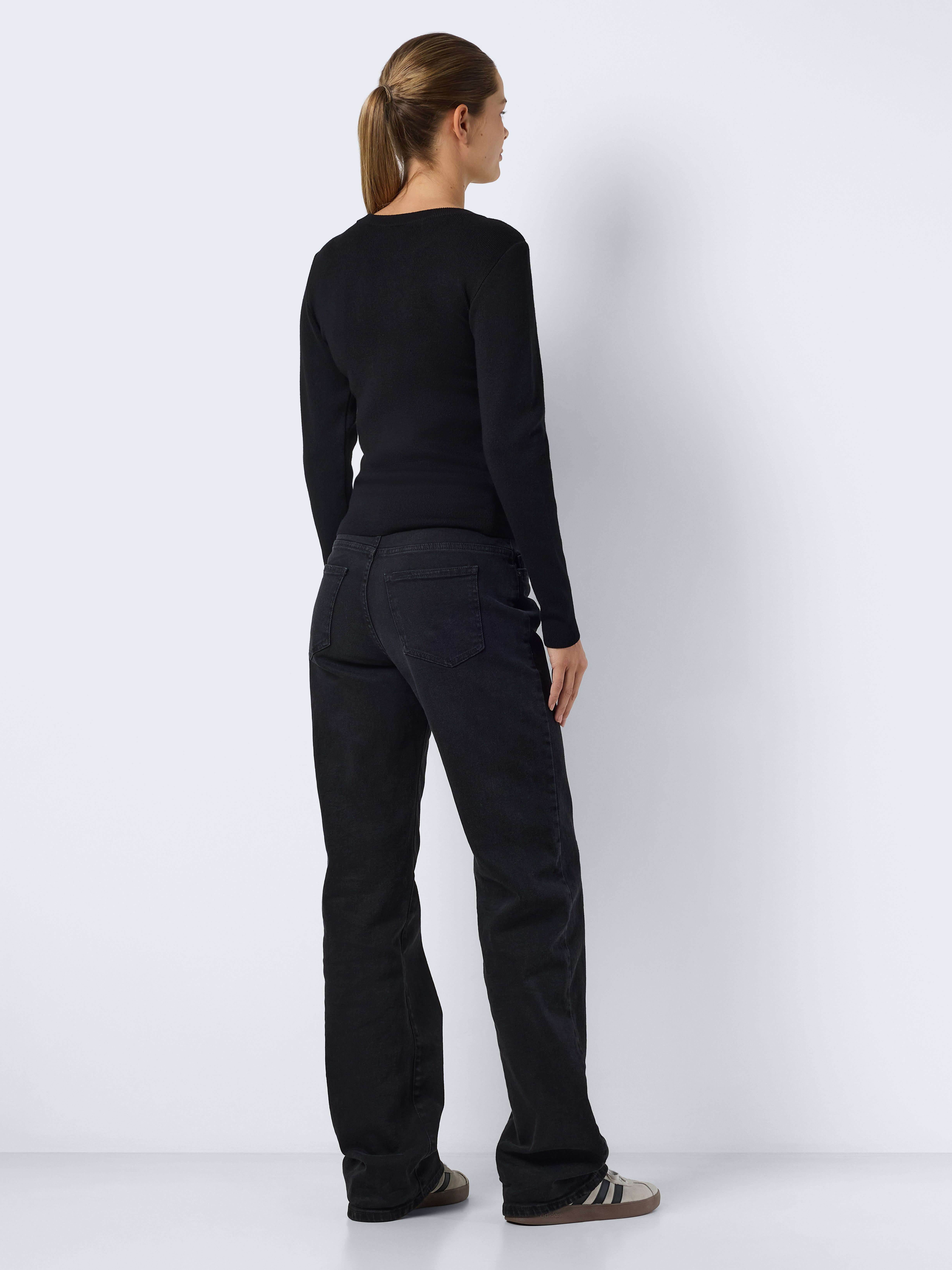 Noisy may Gebreide trui NMJAZ L S O-NECK KNIT FWD NOOS