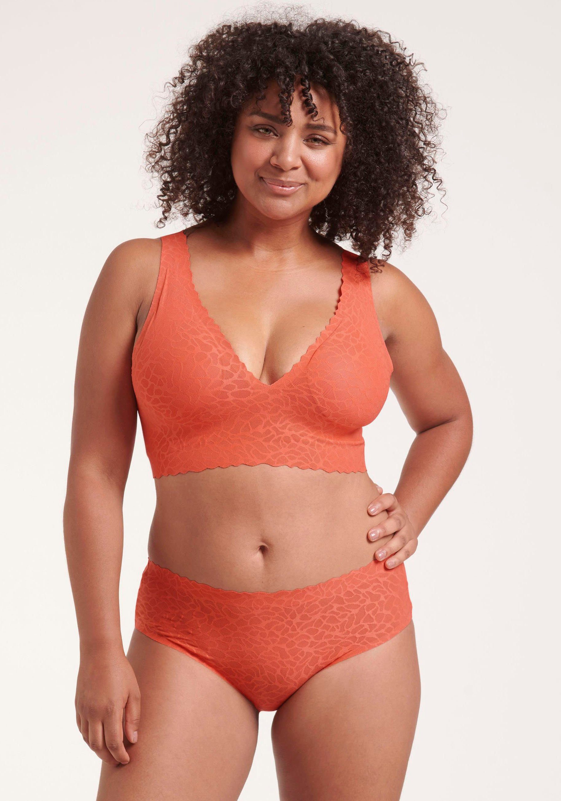 Sloggi Bustier Zero Feel Lace 2.0 Top dames bustiertops maat XS oranje