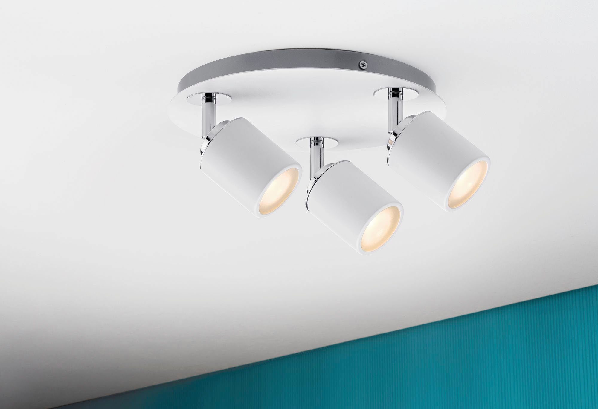Paulmann Led-plafondlamp GU10, 3-spot Gu10 Wit/Chroom Tube zonder lichtbron, max. 10W (1 stuk)
