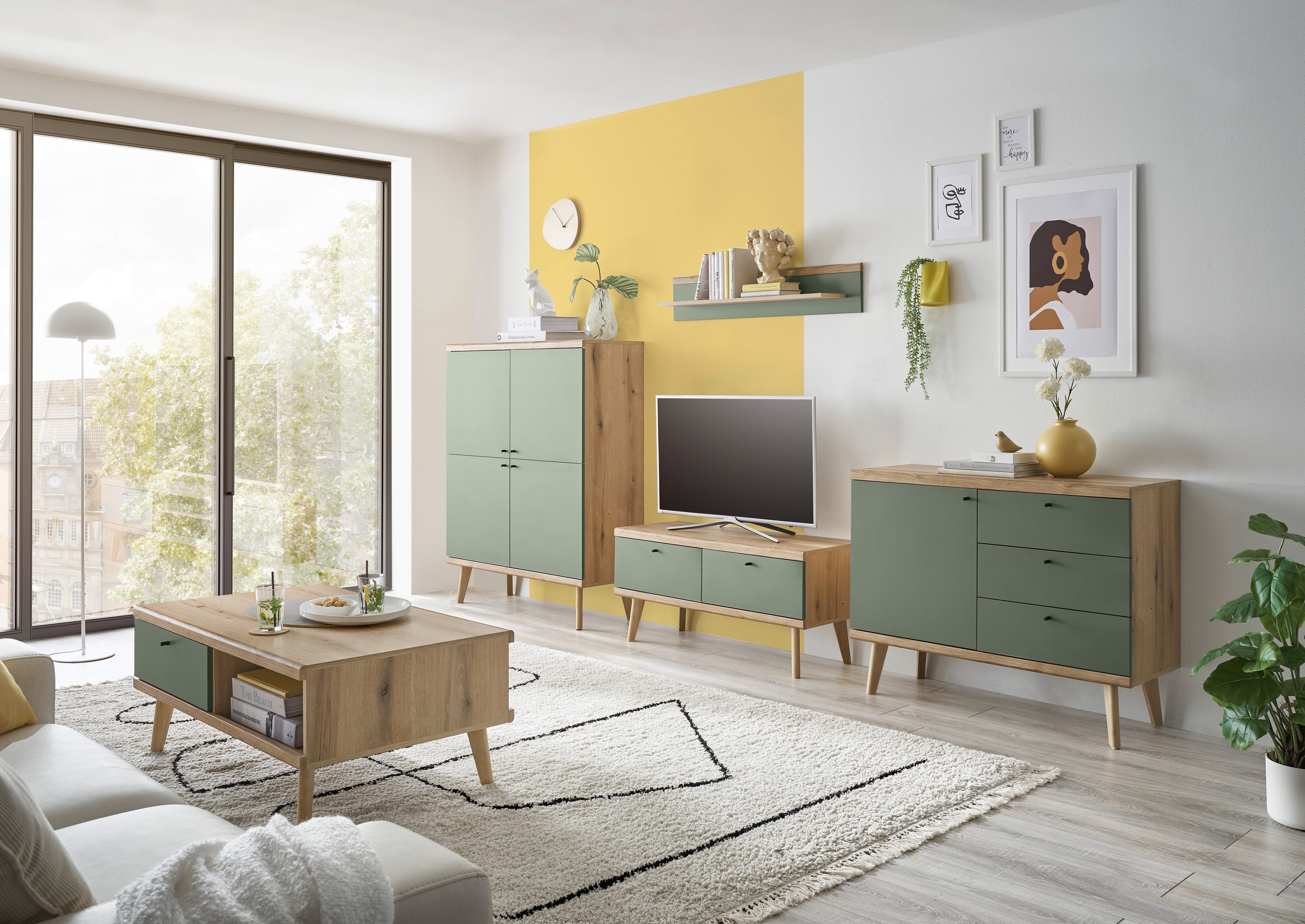 INOSIGN Dressoir MAVAS in moderne trendkleur, handgrepen van metaal (zwart), breedte 107 cm