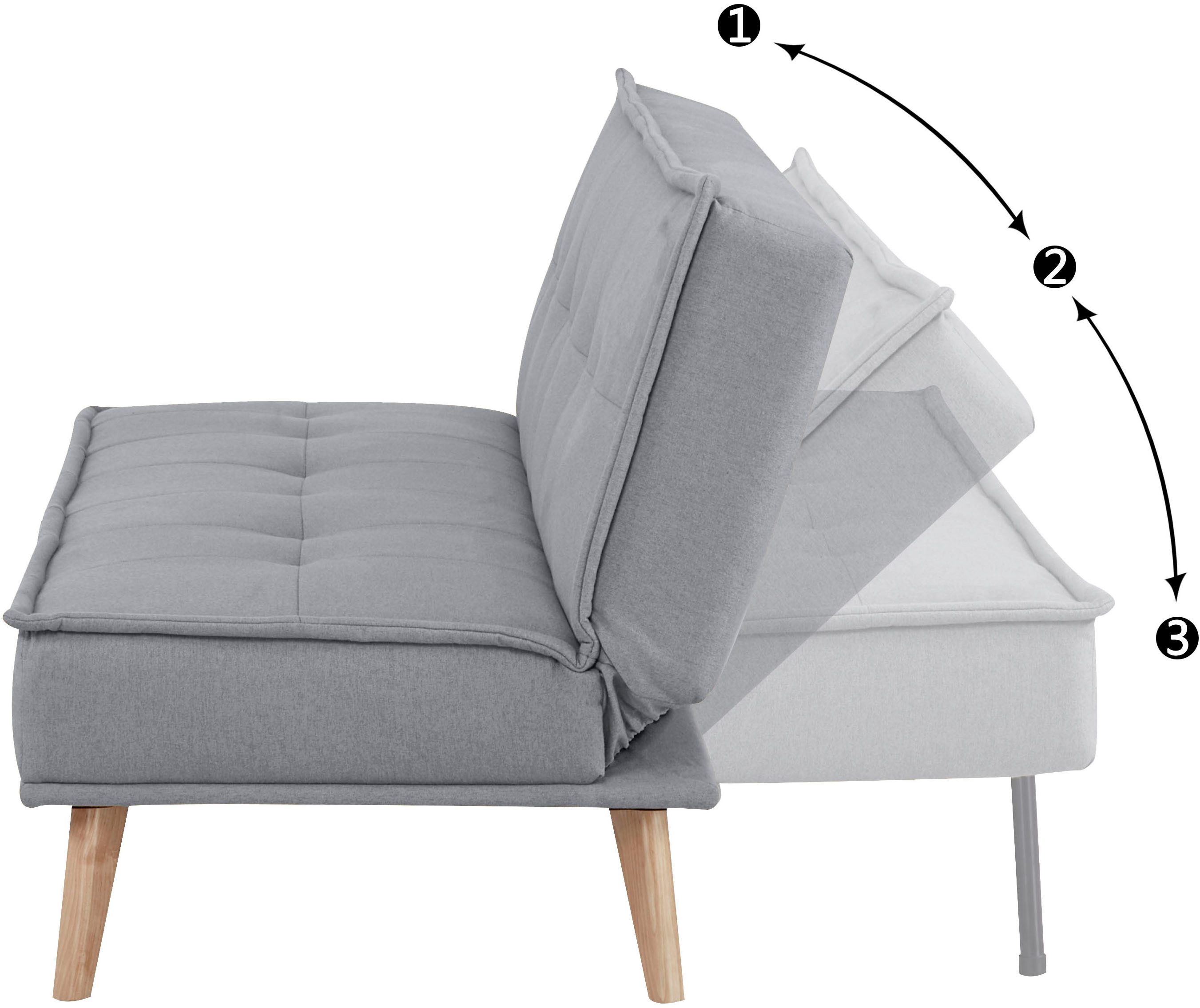 INOSIGN Slaapbank MENDOTA, 181 cm, 3-zits met slaapfunctie,