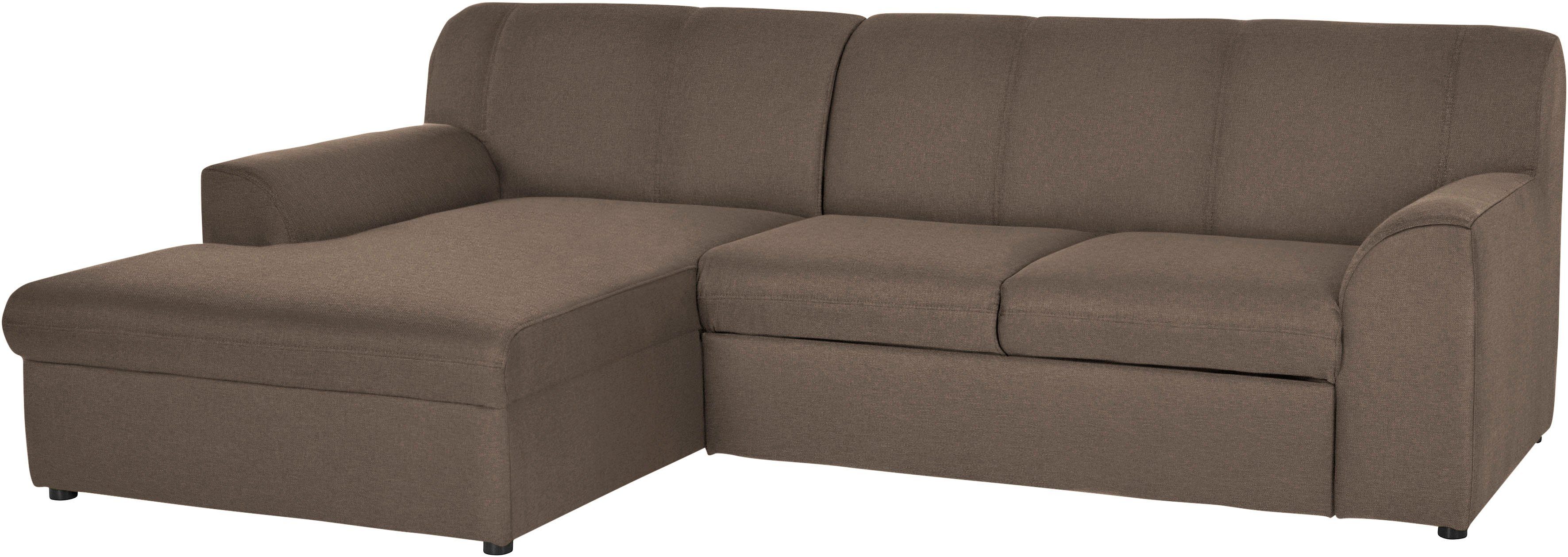 DOMO collection Hoekbank Topper, elegant en tijdloos, compacte afmetingen 245/155cm, L-vorm