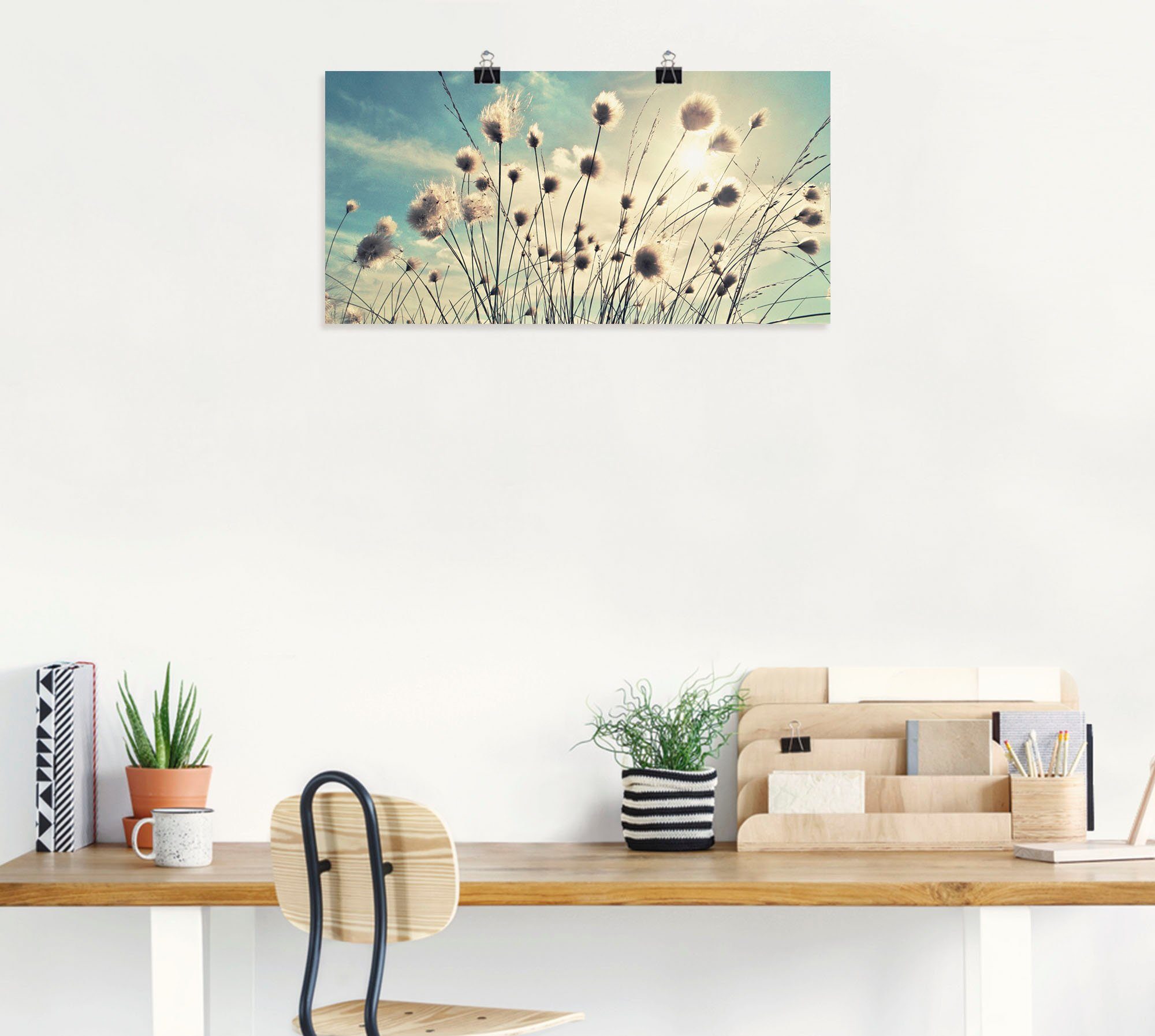 Artland Artprint Wolgras als artprint van aluminium, artprint voor buiten, artprint op linnen, poster, muursticker