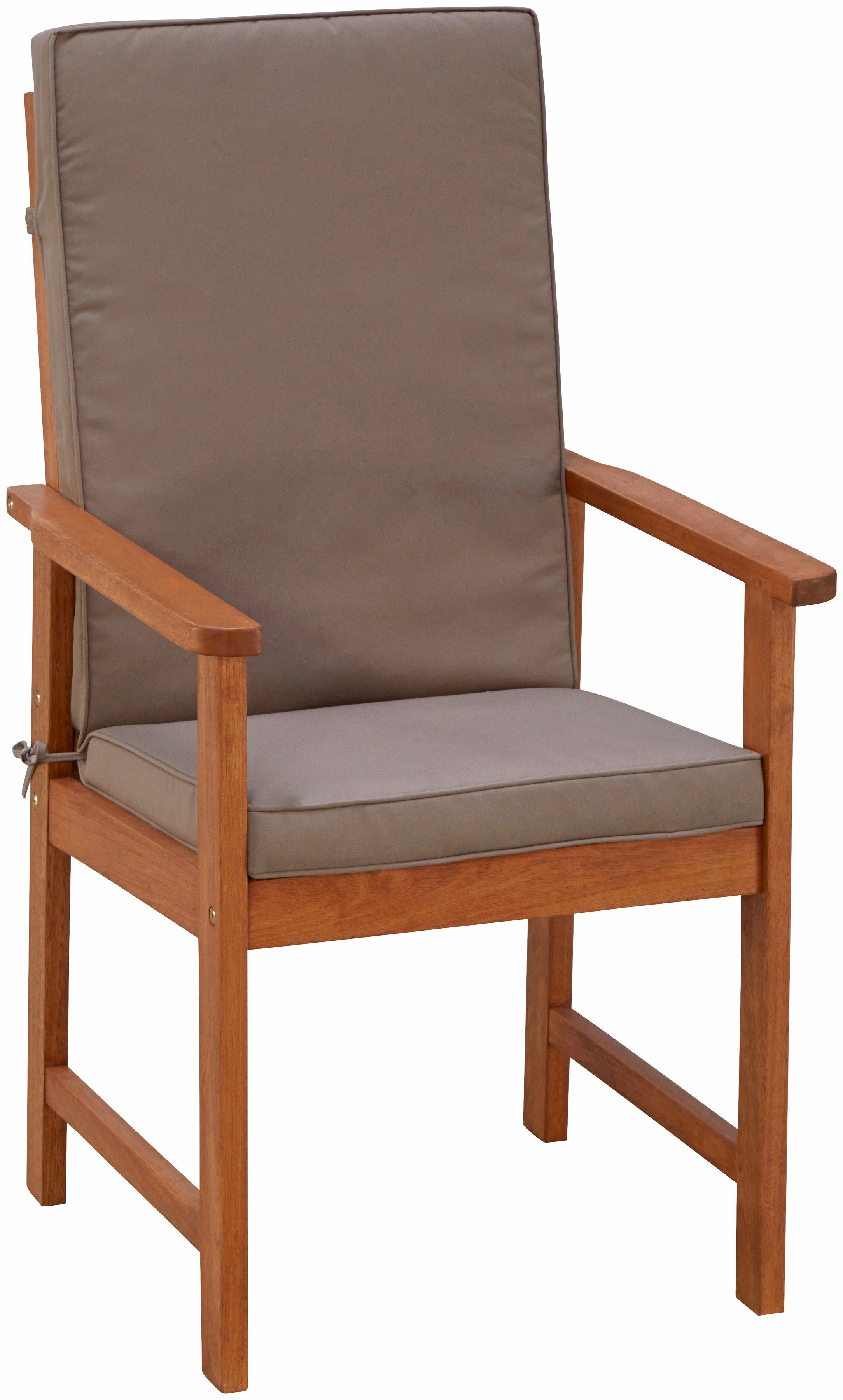 MERXX Tuinstoel Montana set van 2, aluminium/textiel, bruin, incl. kussens (set, 2 stuks)