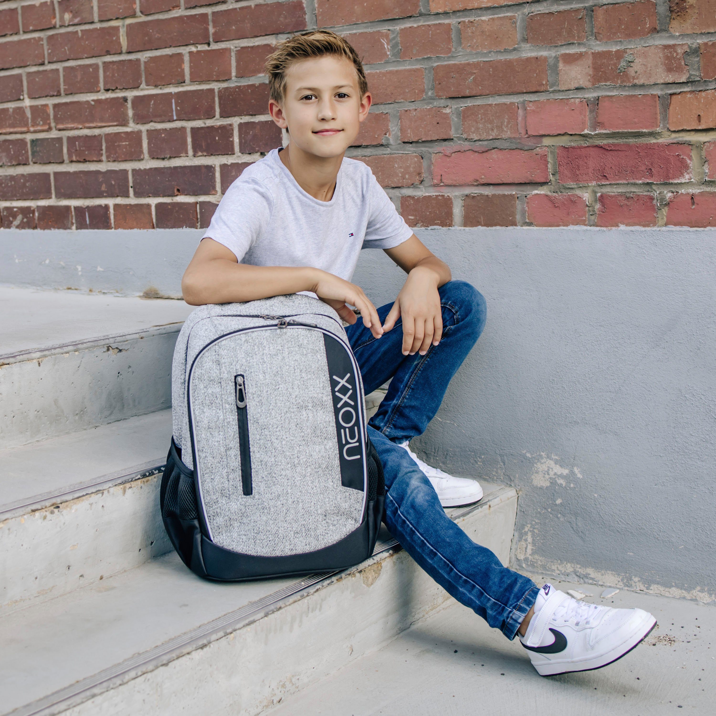 neoxx Schoolrugzak Flow, Wool the World gedeeltelijk van gerecycled materiaal