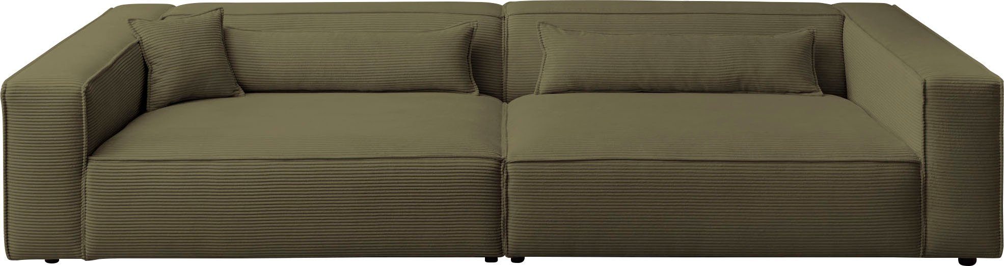 LeGer Home by Lena Gercke 3-zitsbank PIARA, XXL sofa met biesnaad, Big-sofa in cord of linnenlook