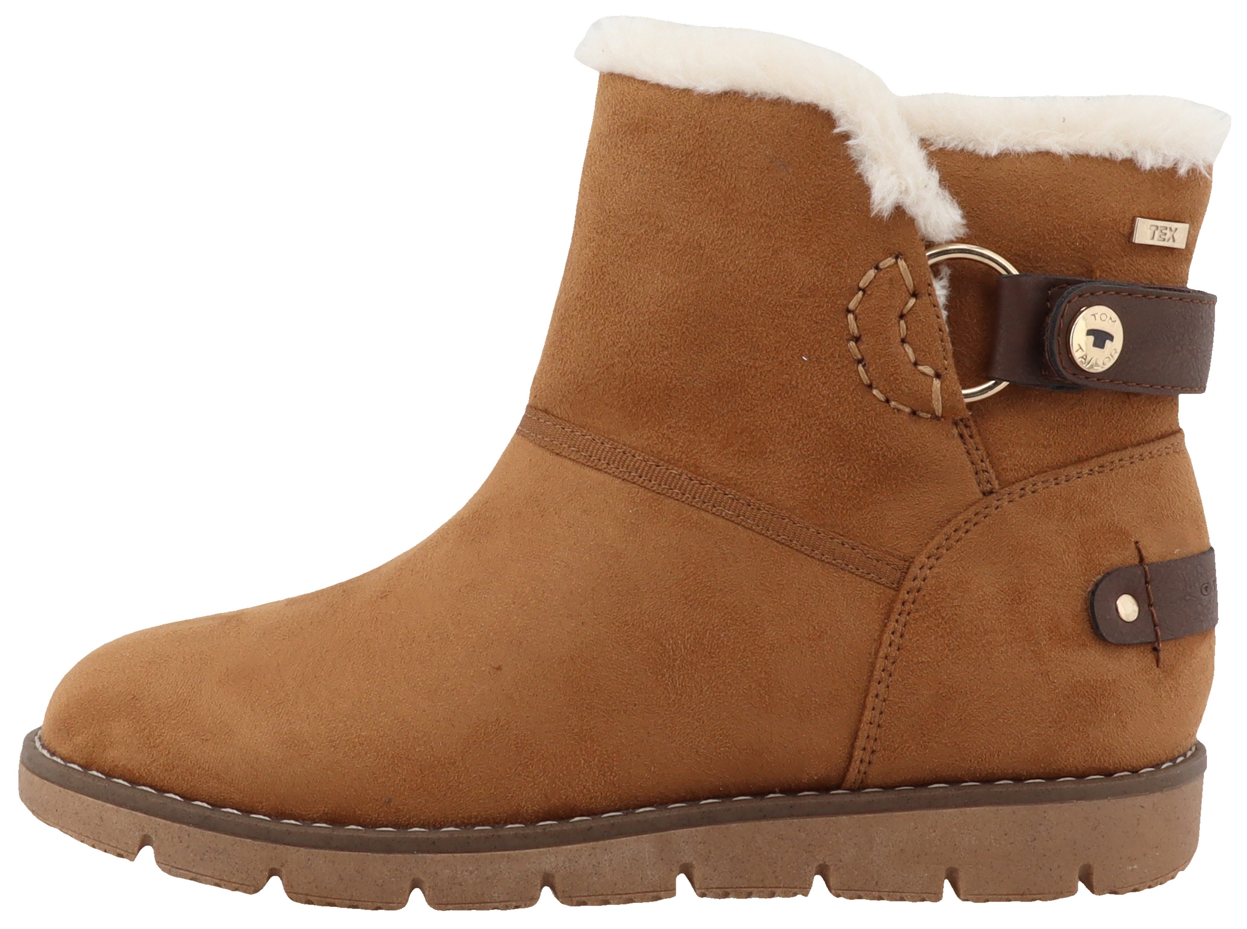 Tom Tailor Winterlaarzen sleehak, instaplaarzen, enkellaarsjes, in comfortabele vorm