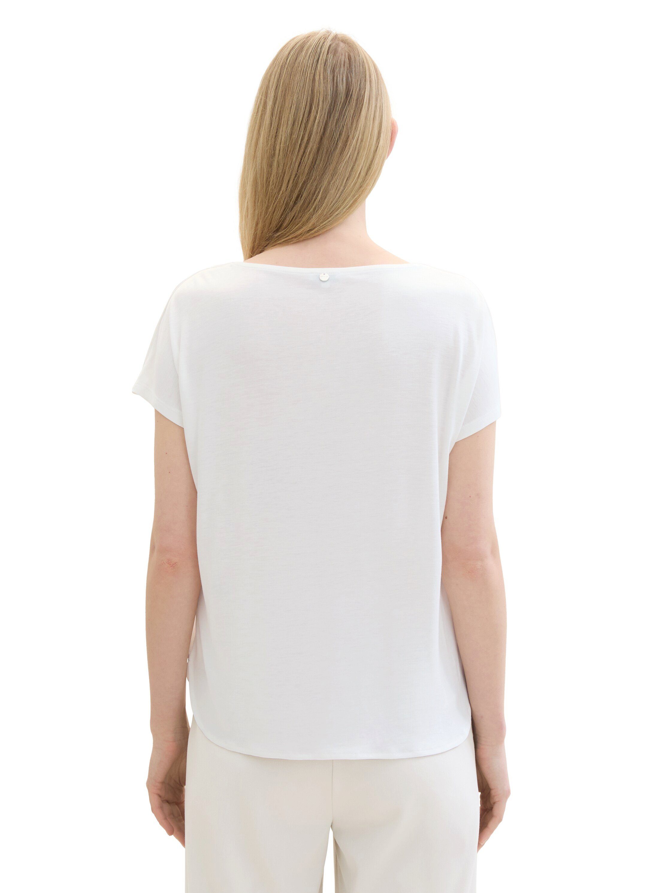 Tom Tailor T-shirt met gesplitste ronde halslijn
