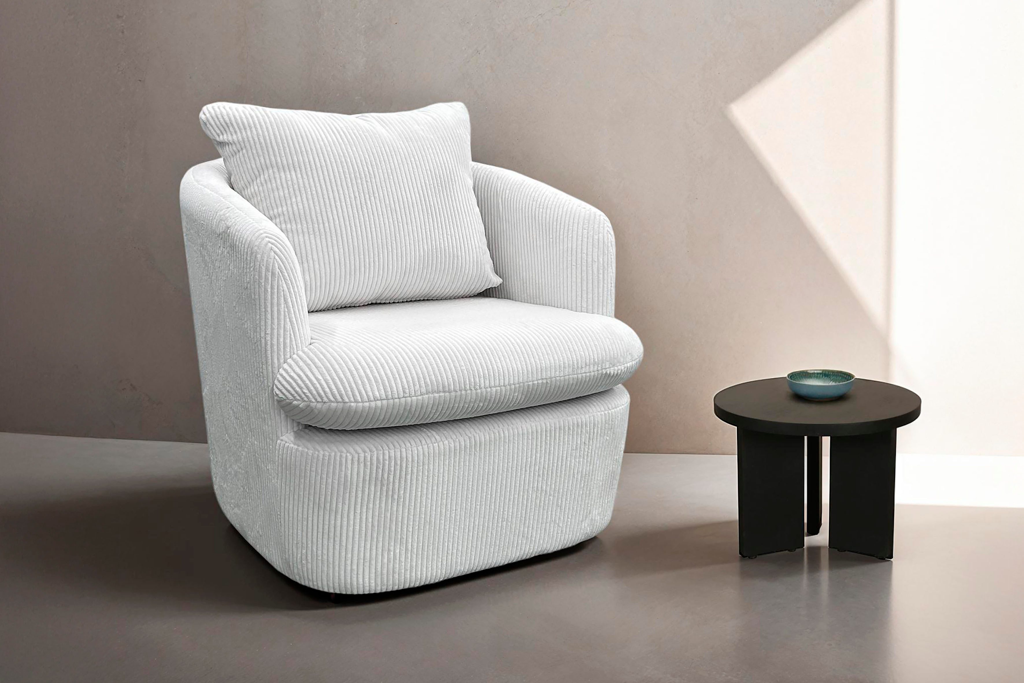 byLIVING Salontafel Round uit 2,5 cm dik massief hout zwart, afzonderlijk of in set verstelbaar (1 stuk)
